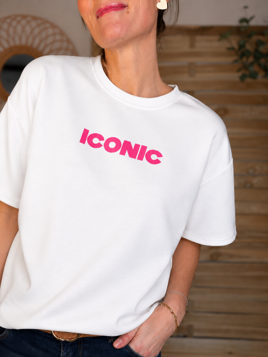 Tee shirt ICONIC matière sweat - THÉA Blanc