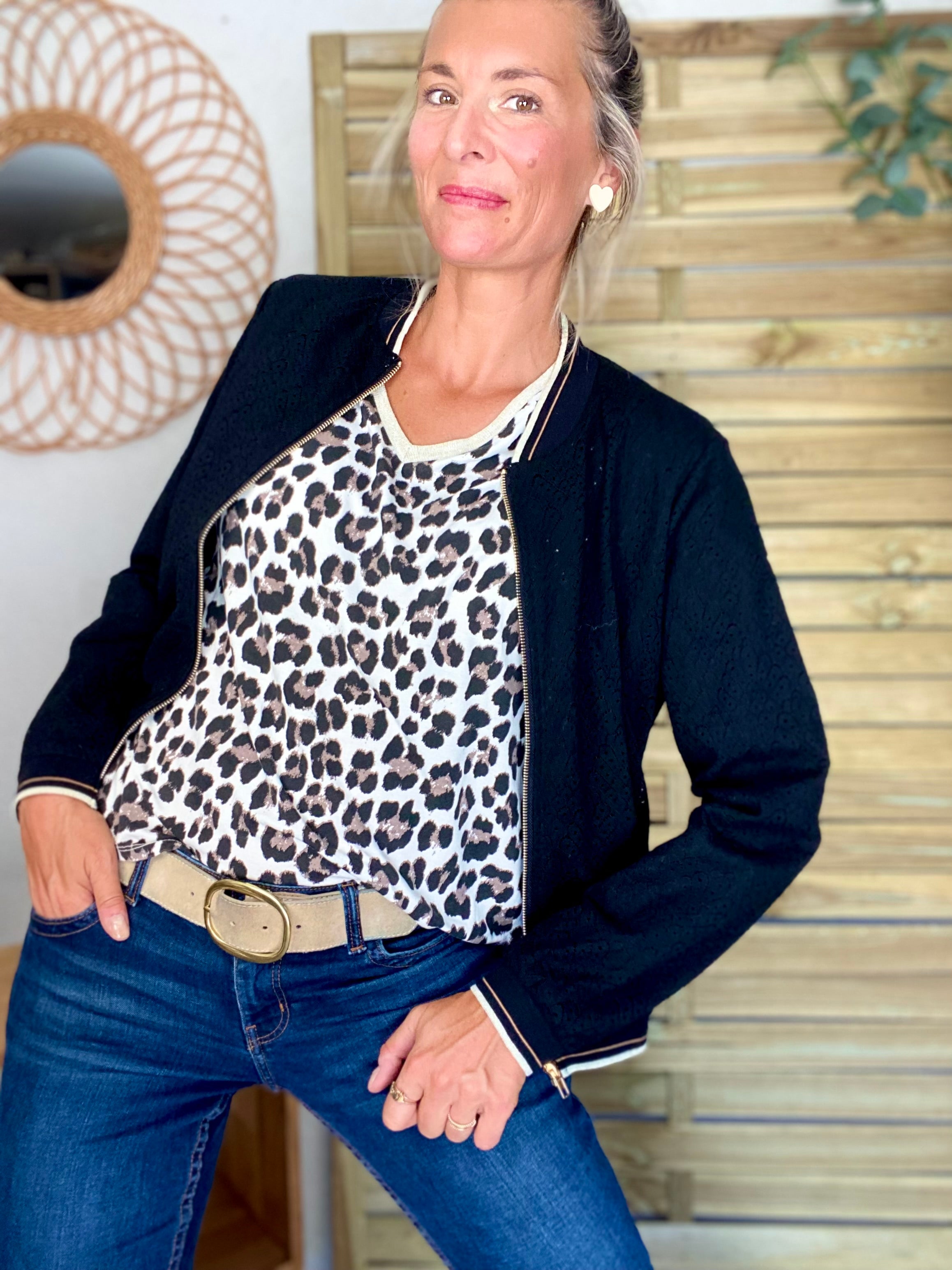 Veste bombers en crochet MAXANCE