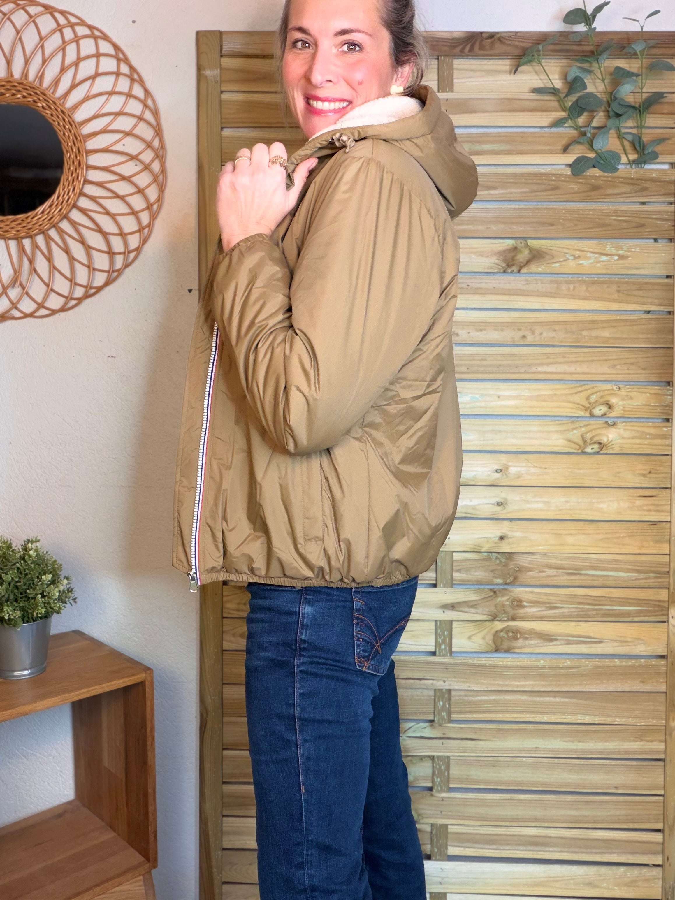 Parka Imperméable LOUISE COURT sherpa - Camel - LAURA JO