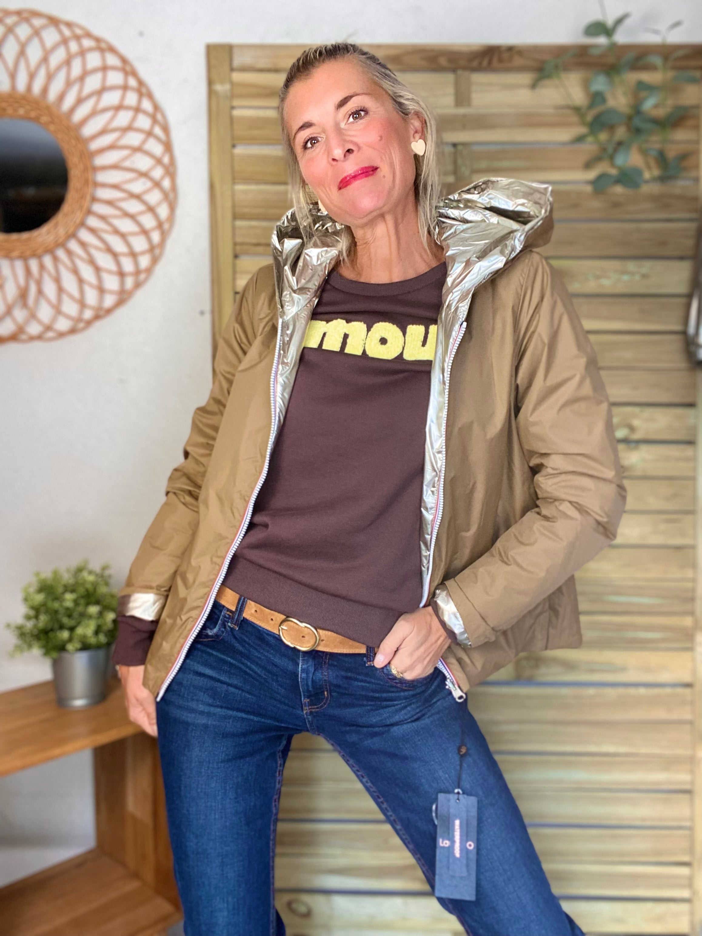 Sweat amour DORIA - Choco / Jaune