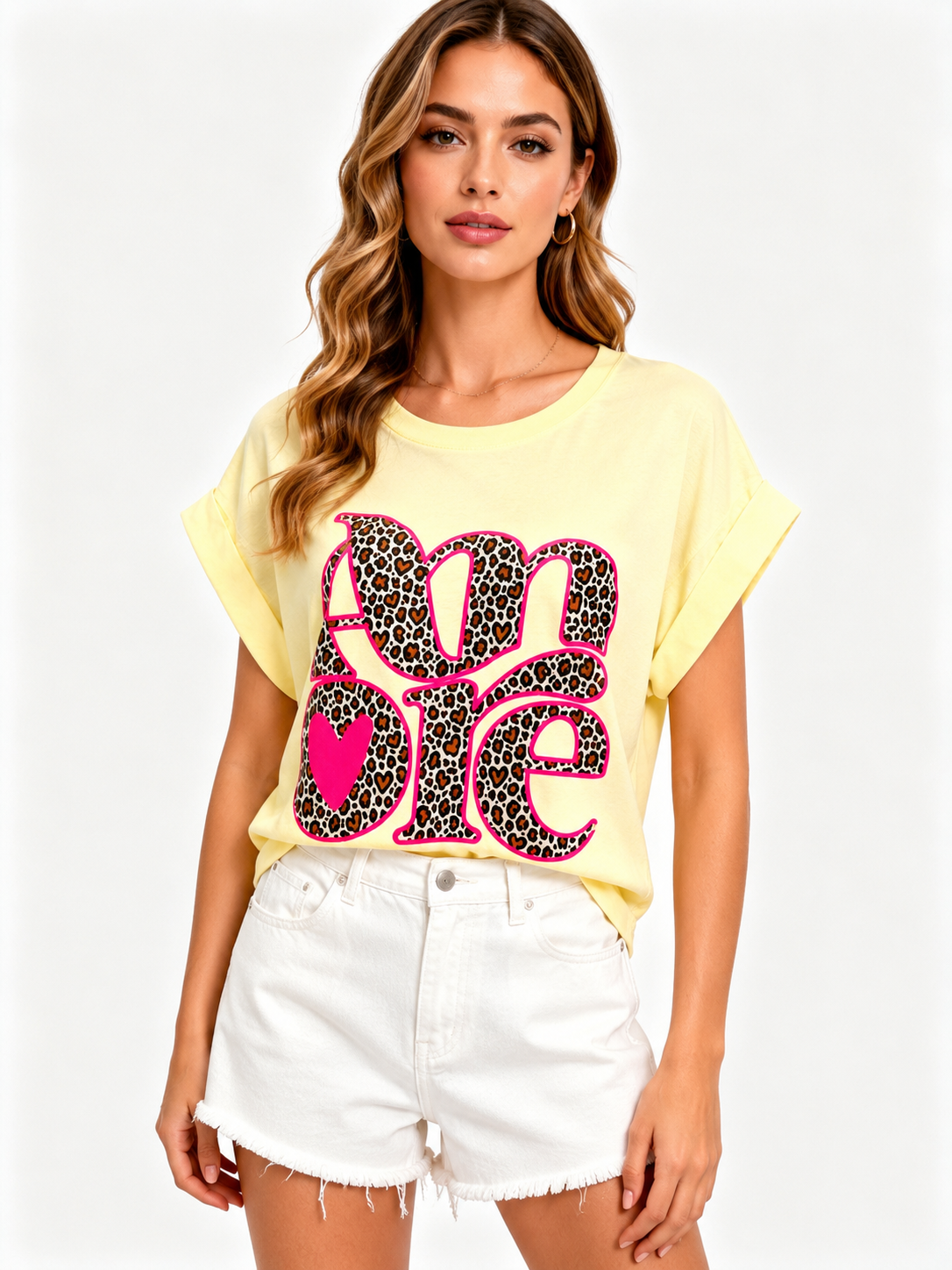 Tee shirt AMORE Léo URSULA Jaune