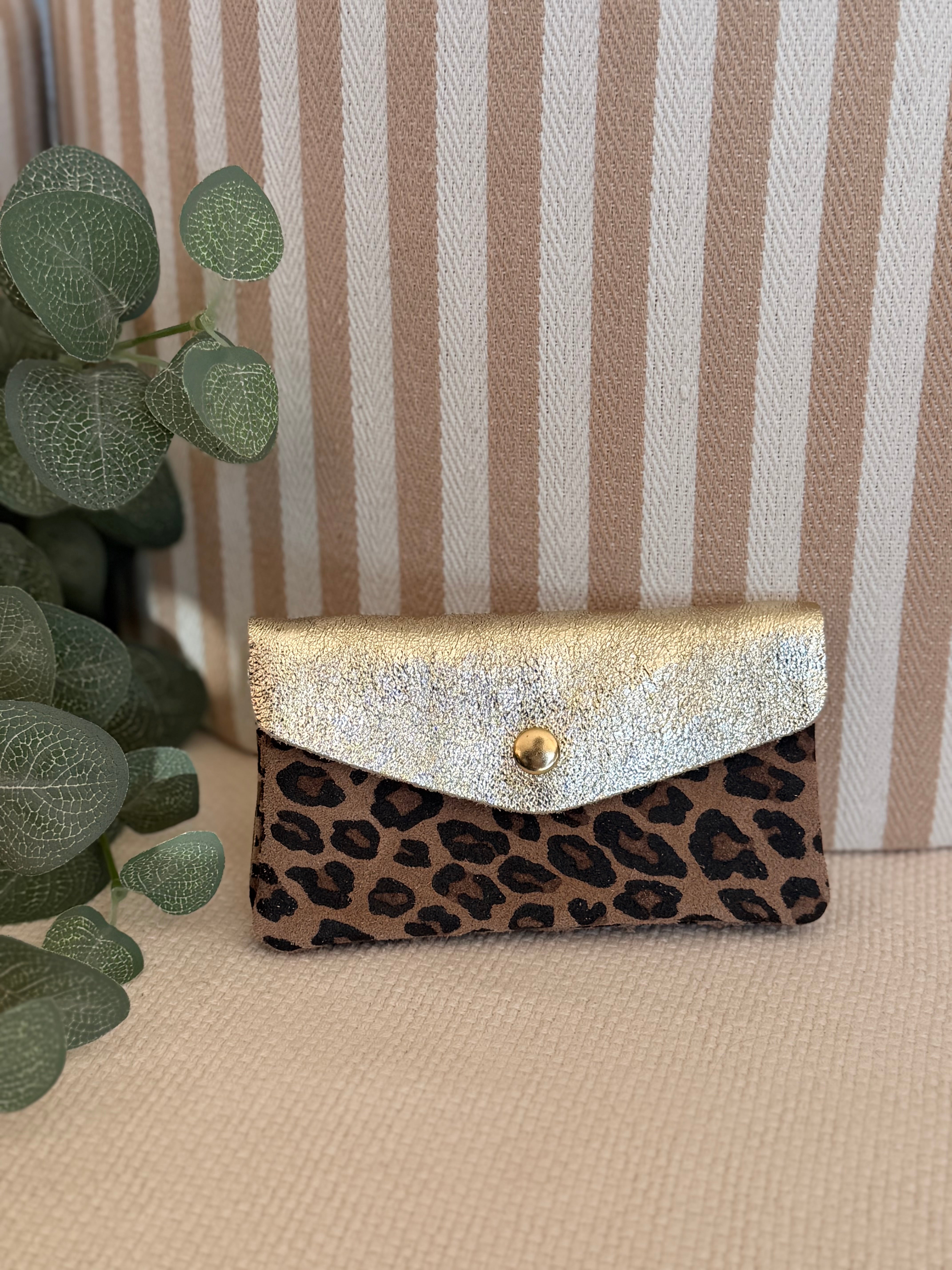 Porte monnaie / porte carte XL+ en cuir irisé Léo - BASILE