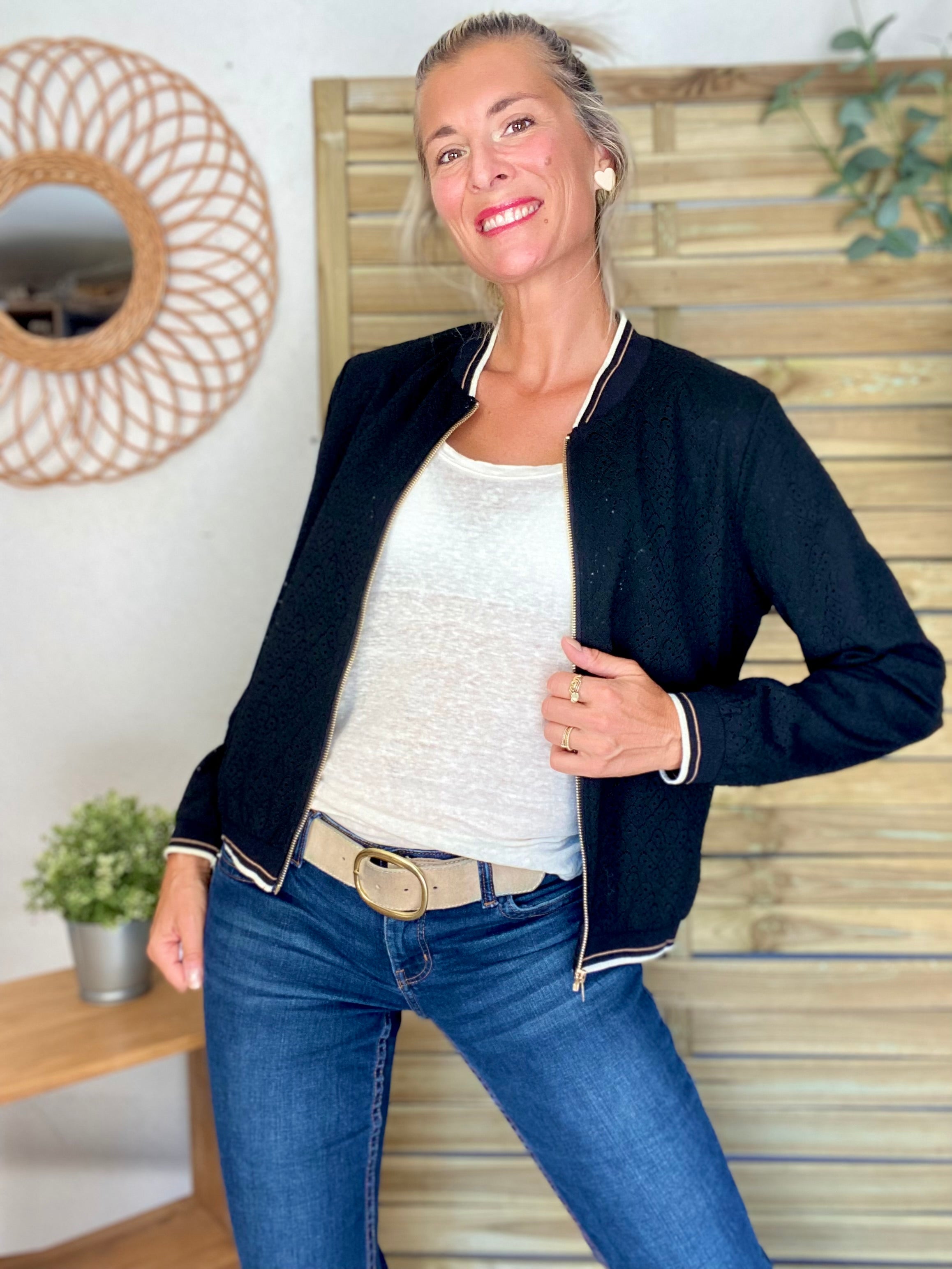 Veste bombers en crochet MAXANCE