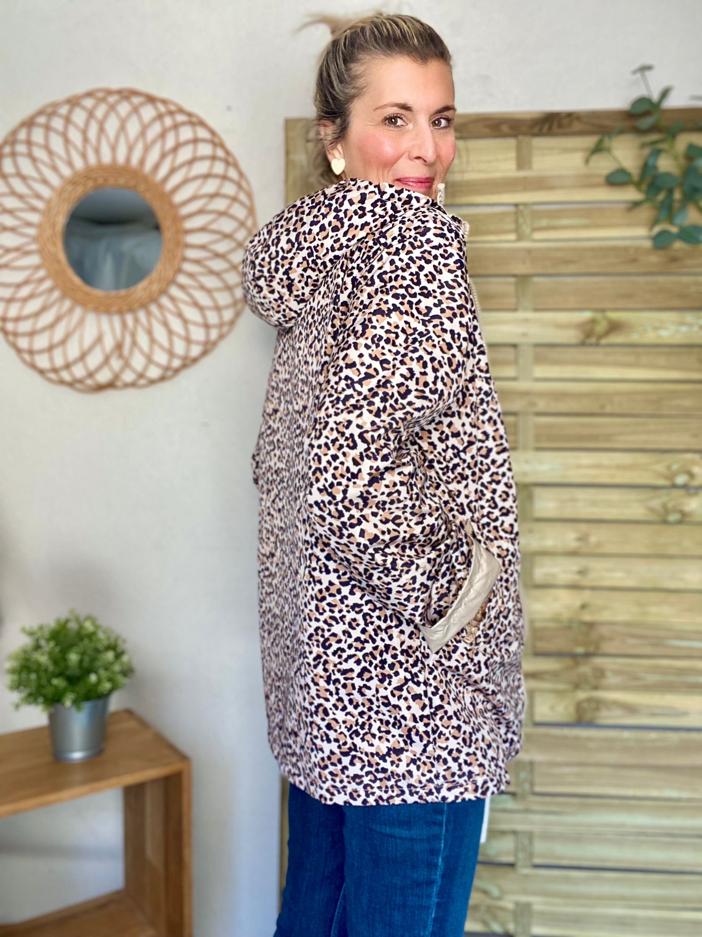 Imperméable réversible mi-long ALICE - Léo 🐆 / Beige