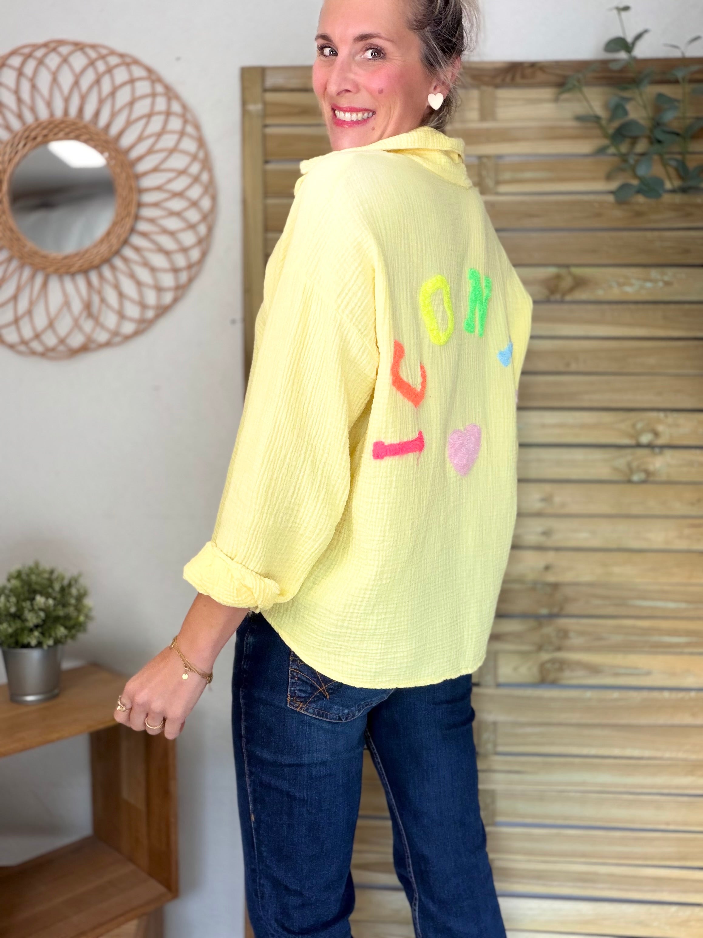 Chemise en gaze de coton ICONIC - ALANIS Jaune