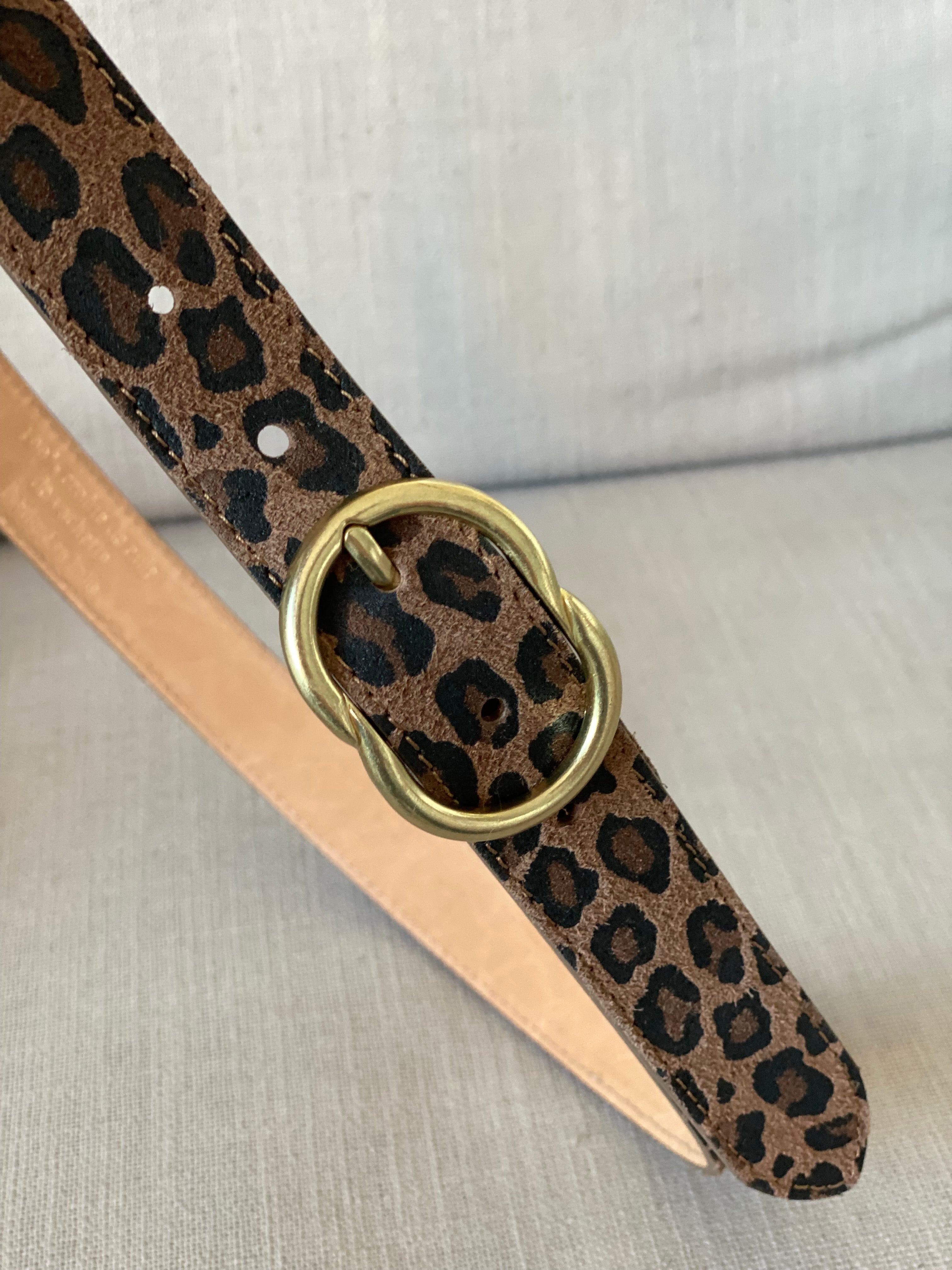 Ceinture boucle laiton - ANGIE - Léo taupe