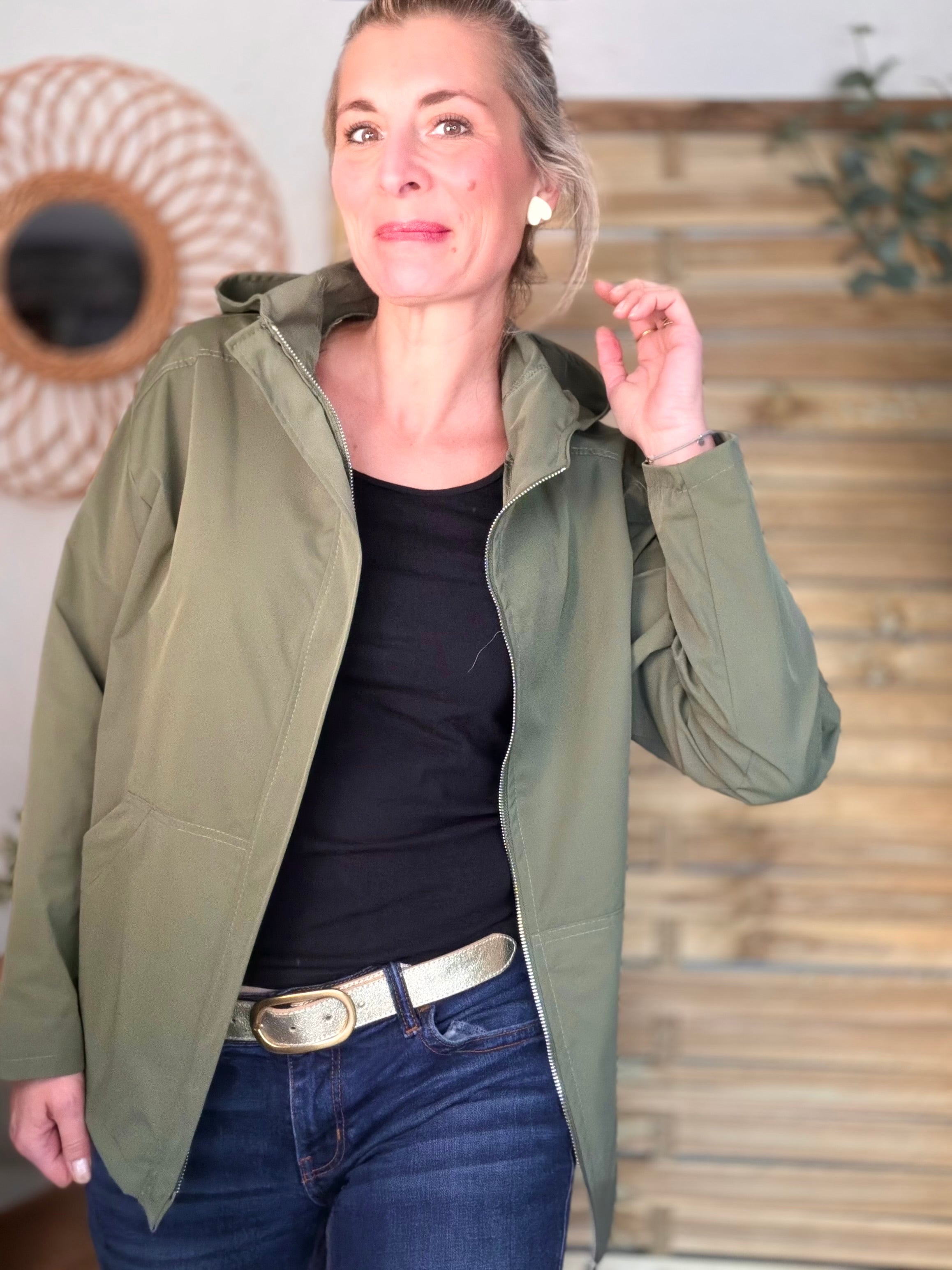 Veste Coupe vent court LIZZIE - Kaki