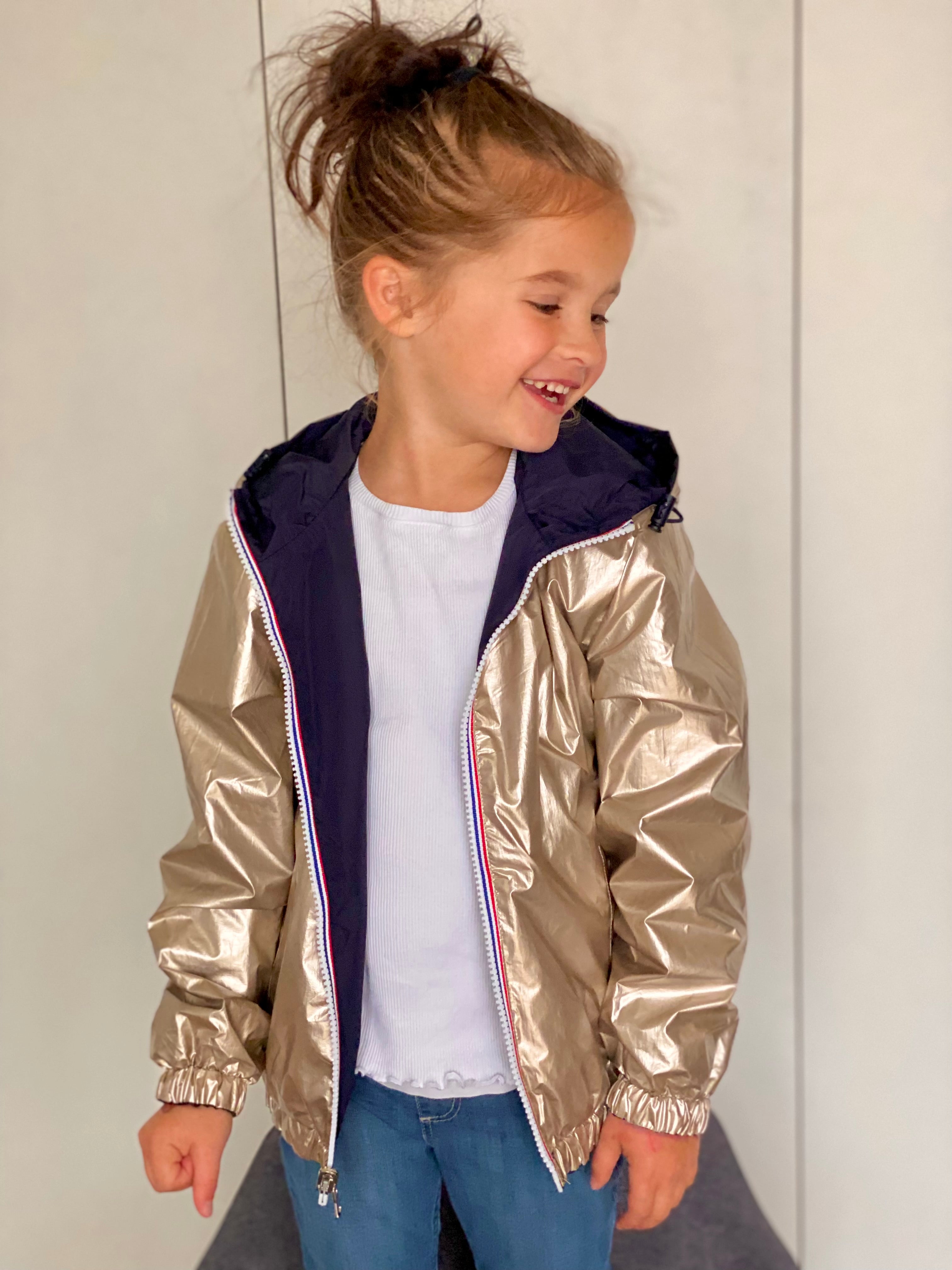 Veste Imperméable réversible mixte GARANCE KIDS - Marine / Doré