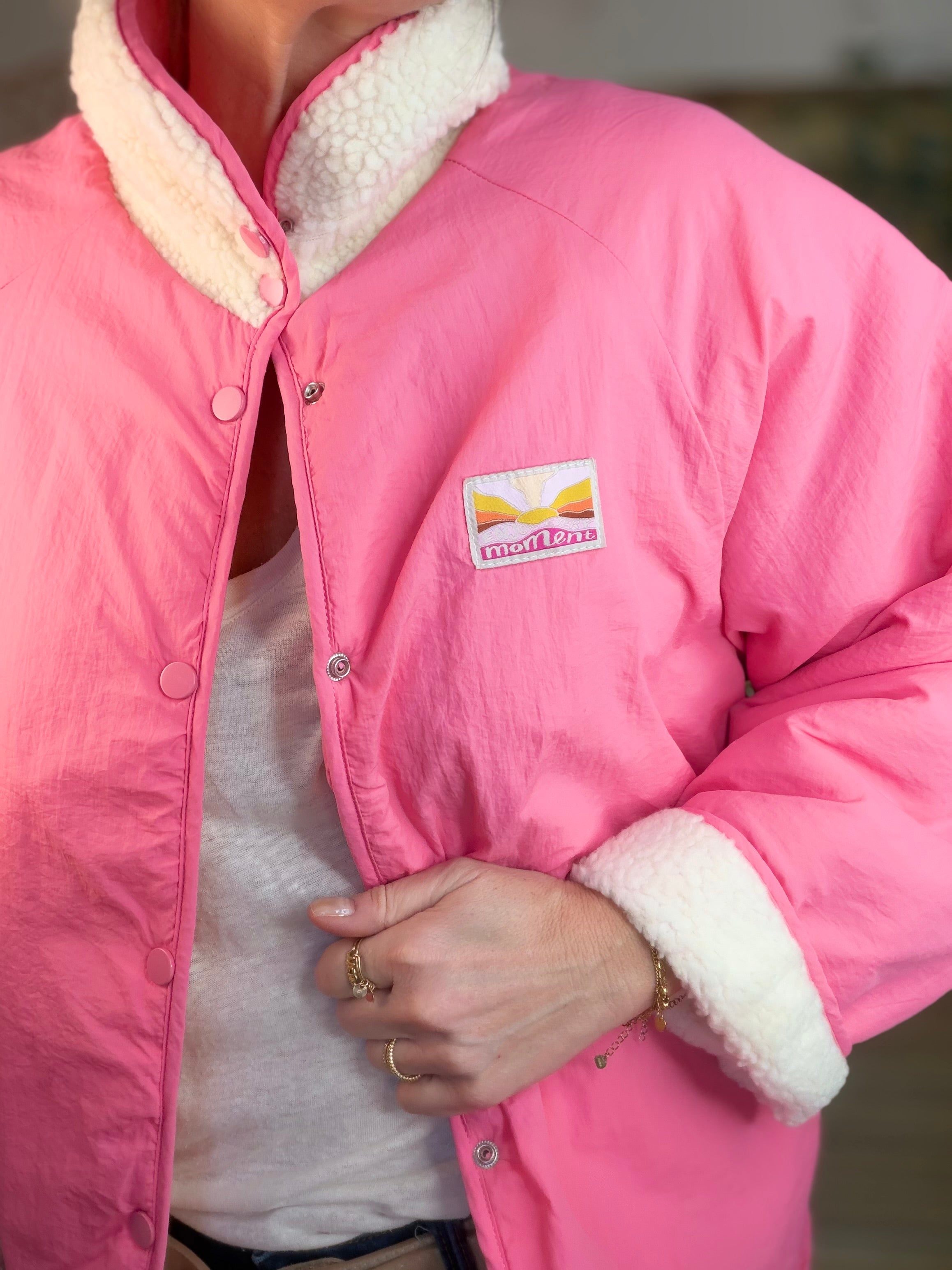 Veste matelassée réversible Sherpa AMÉLIE Rose