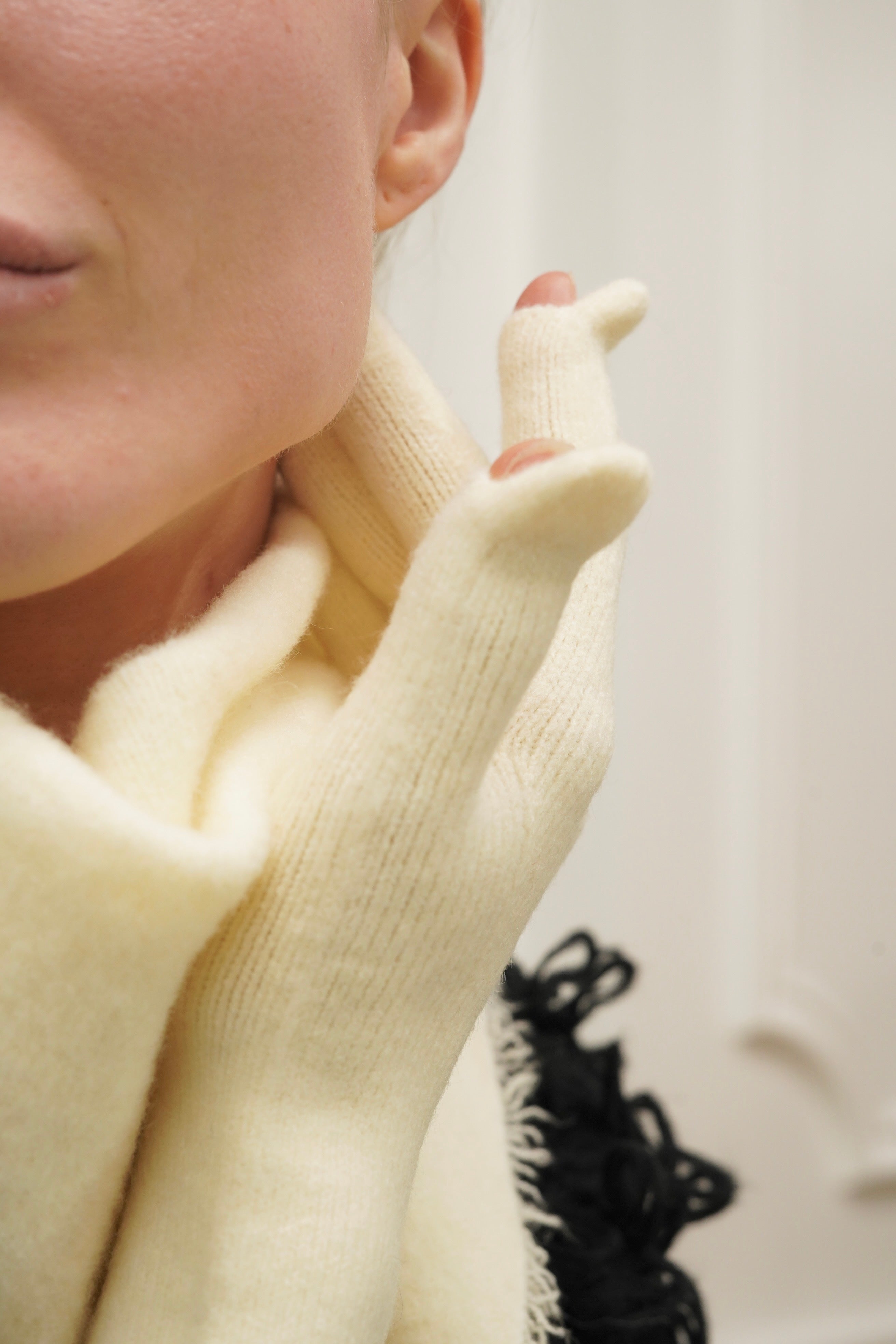 Gants CHLOÉ avec coeur doré brodé 💛 et ouverture index et pouce 👌🏼