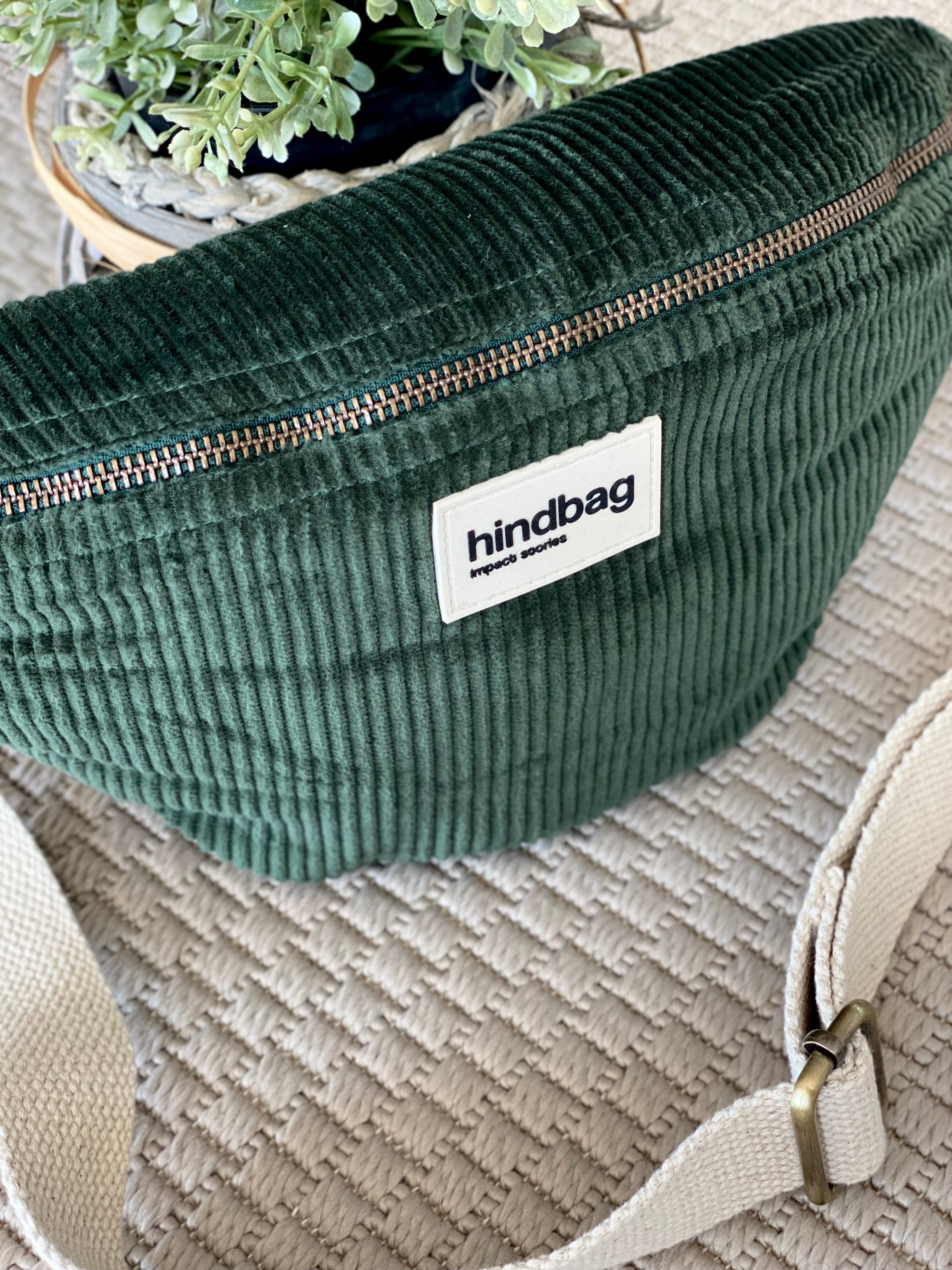 Sac banane HINDBAG Olivia Velours Vert Sapin