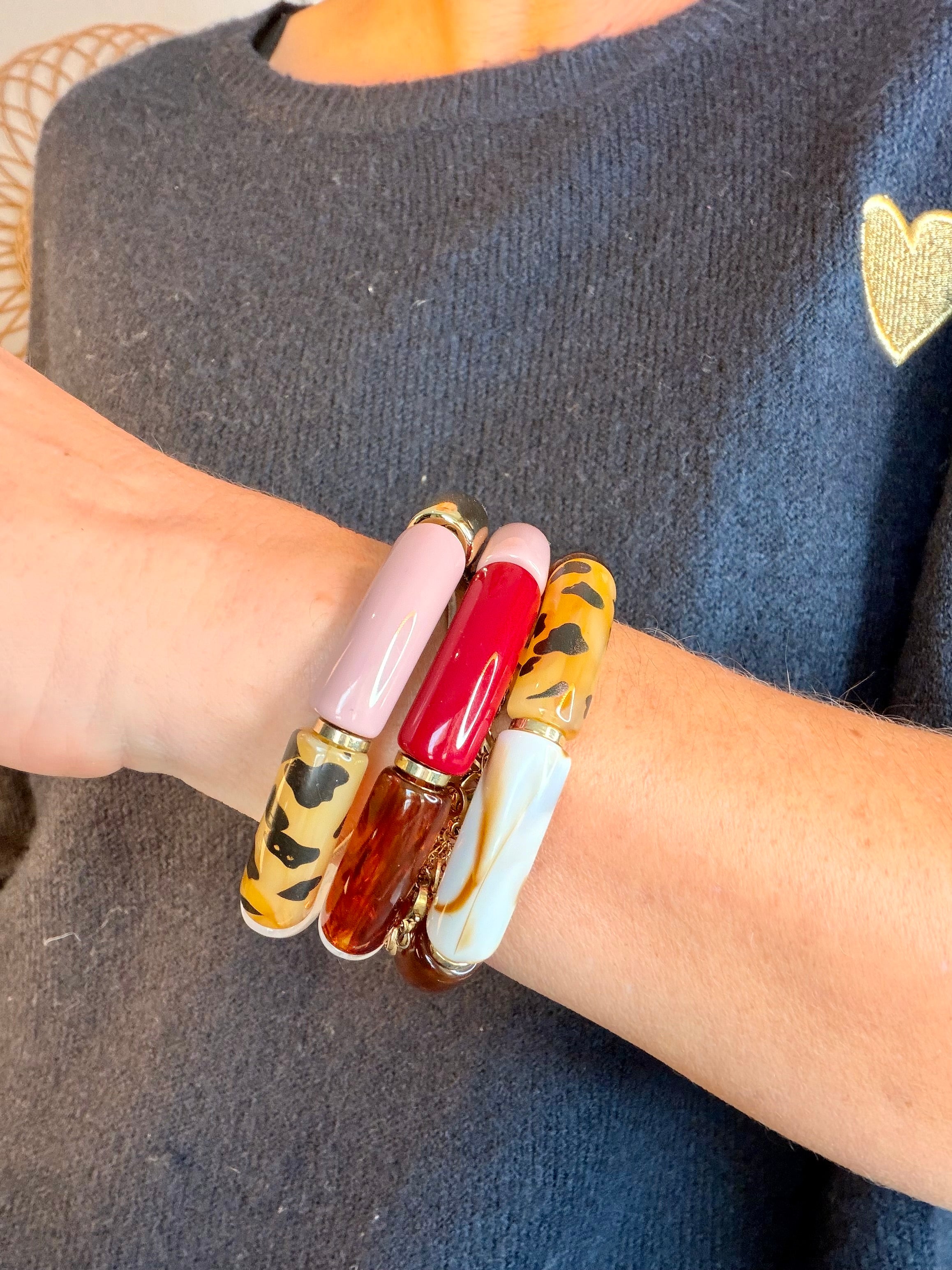 Bracelet jonc élastiqué motif Léo 🐆 ÉMILIA