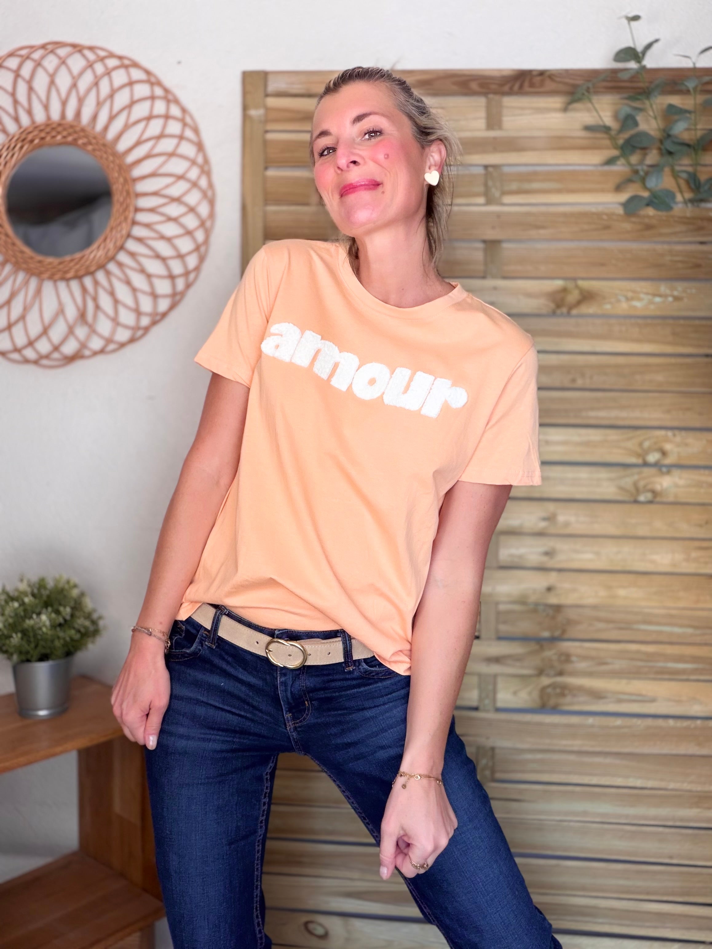 Tee shirt amour MAÏA Saumon