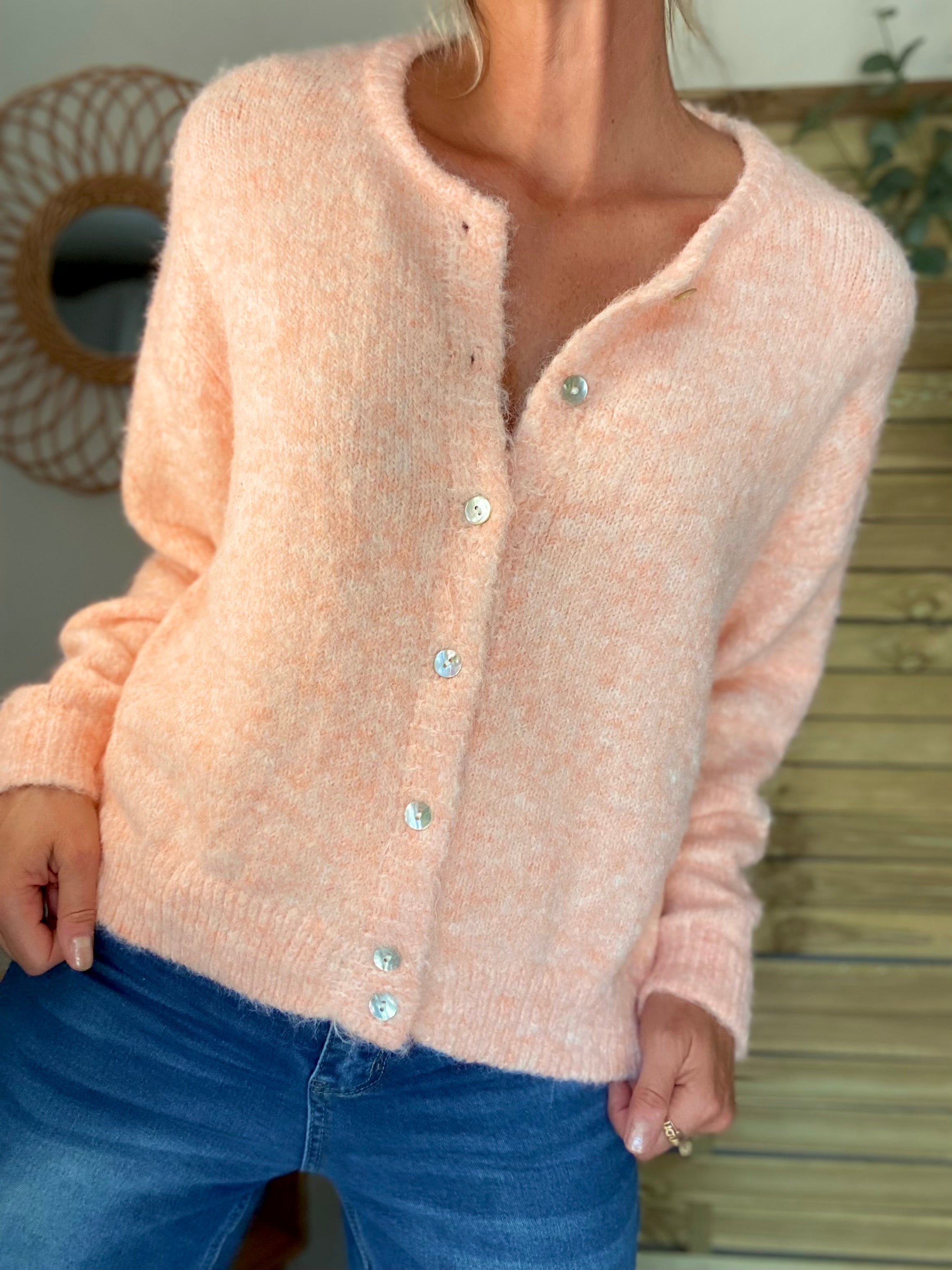 Gilet en maille MERYL - Abricot