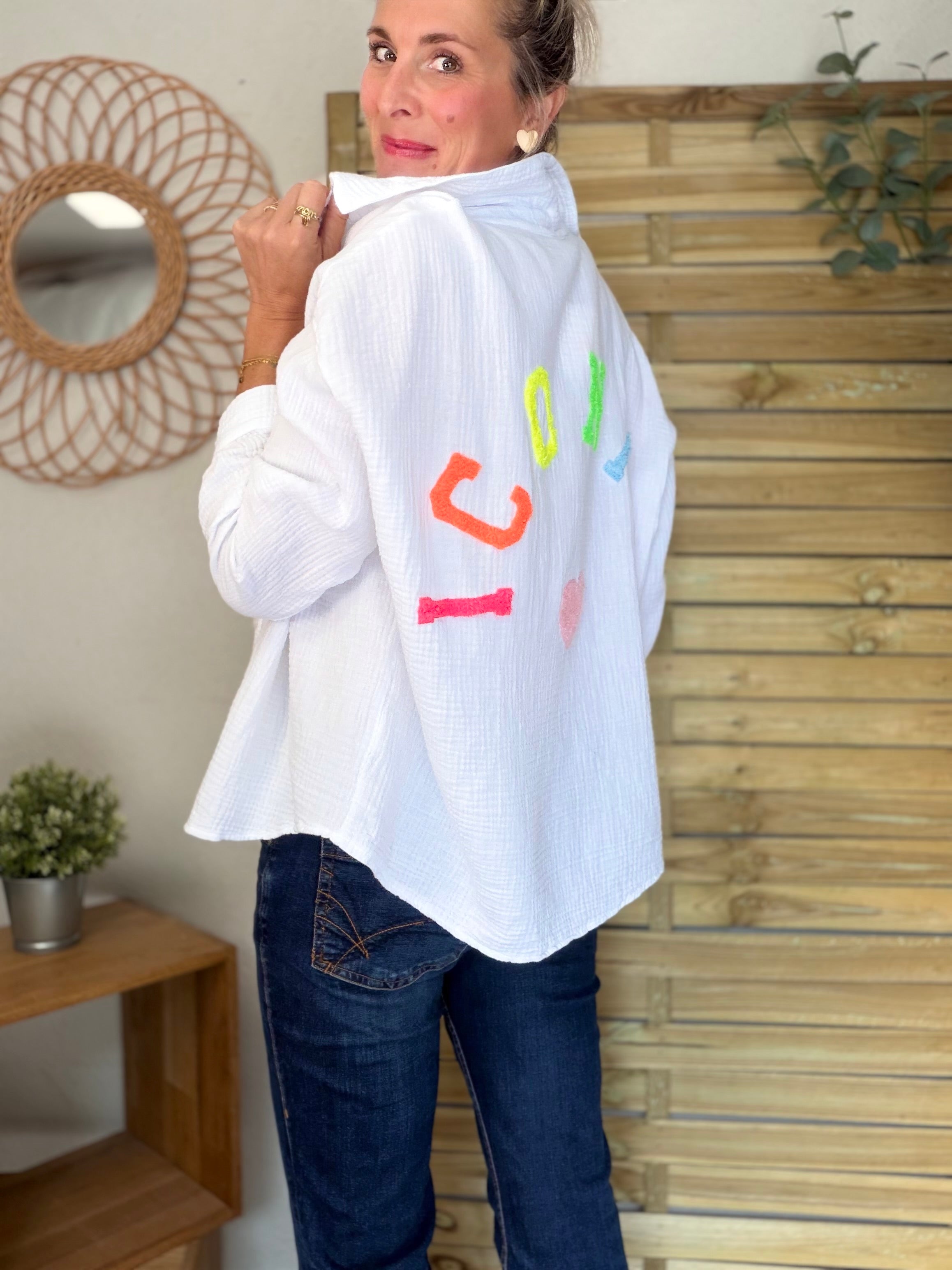 Chemise en gaze de coton ICONIC - ALANIS Blanc