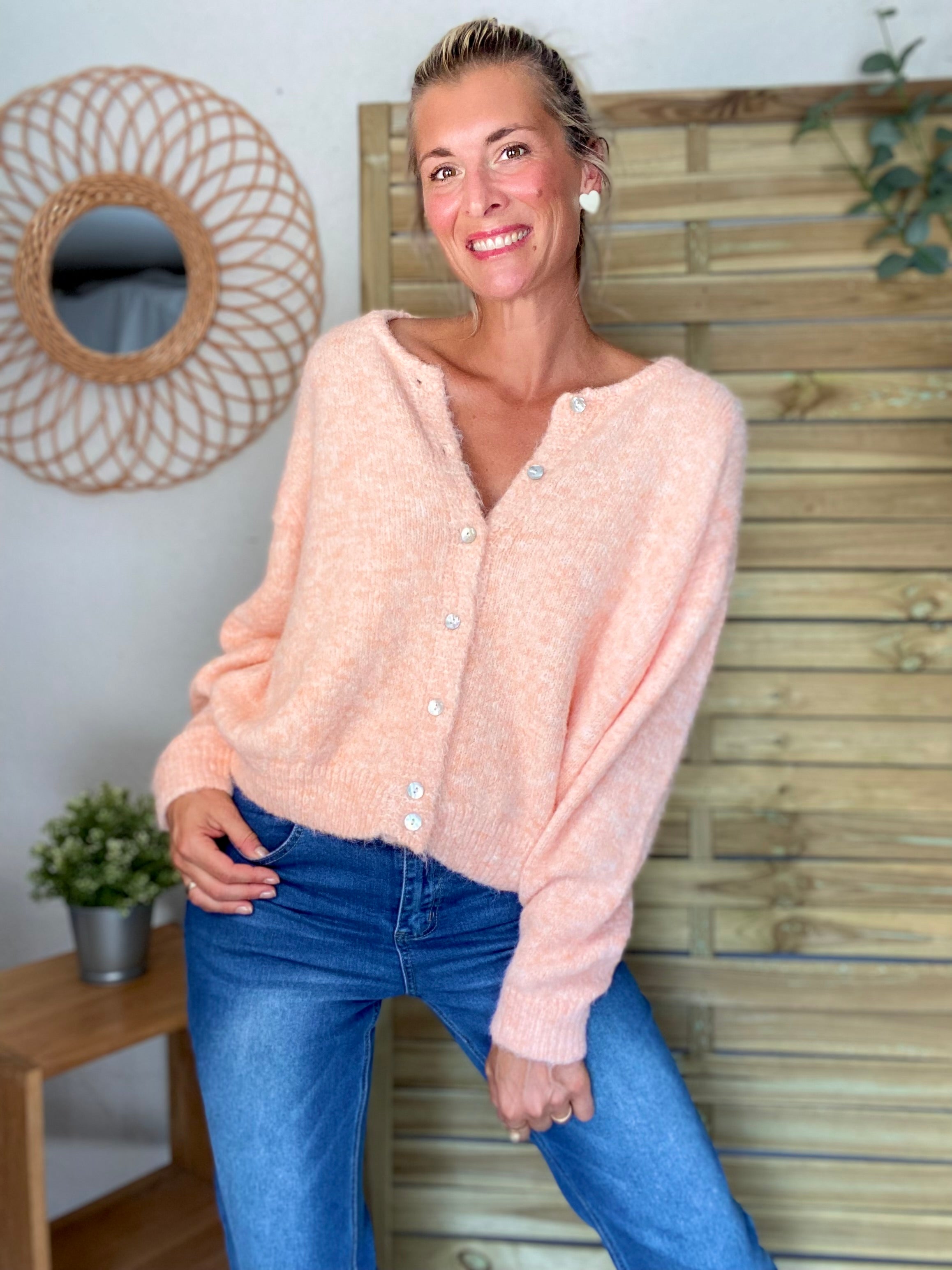 Gilet en maille MERYL - Abricot