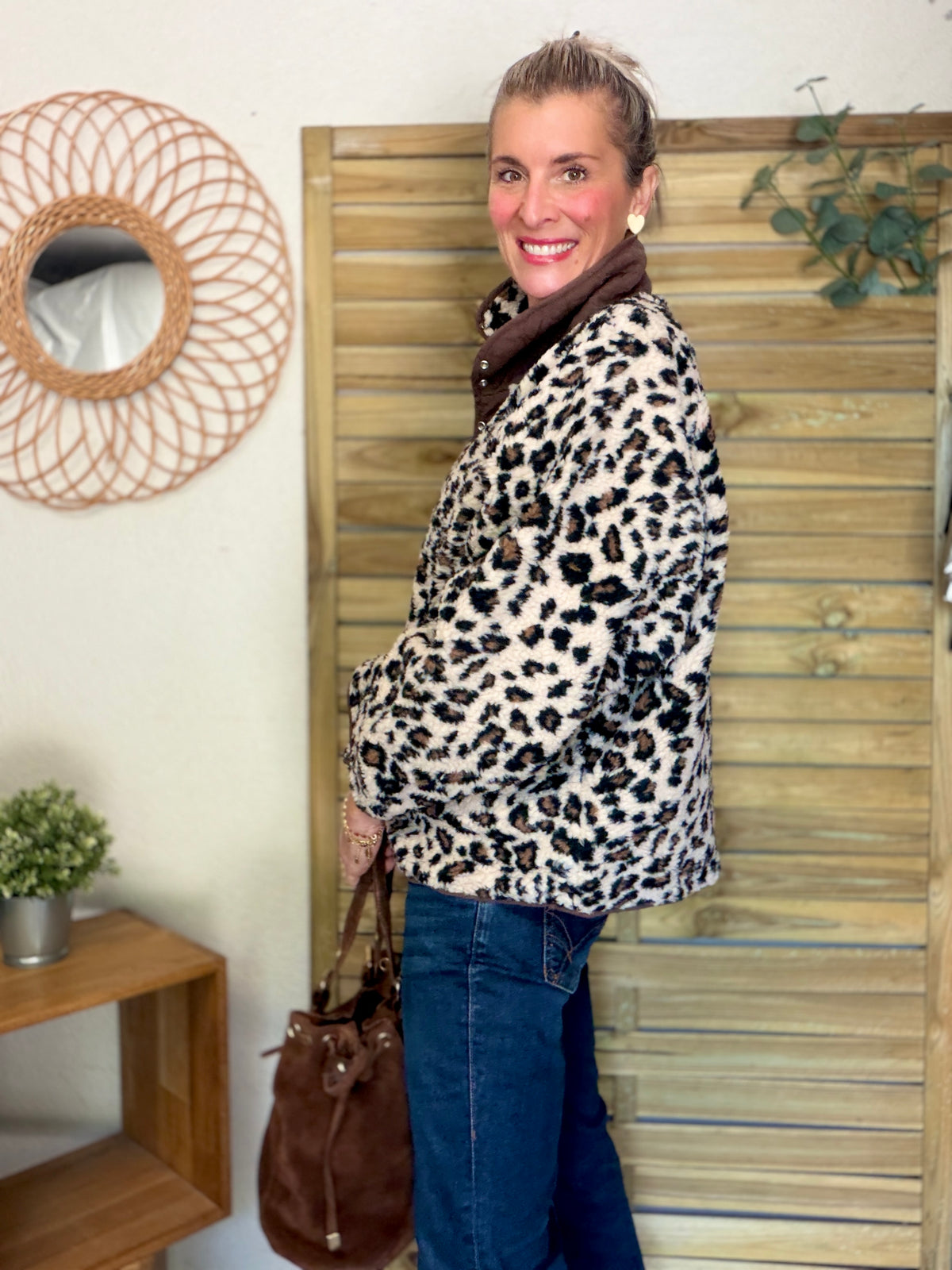 Veste matelassée réversible Sherpa AMÉLIE Choco / Léo