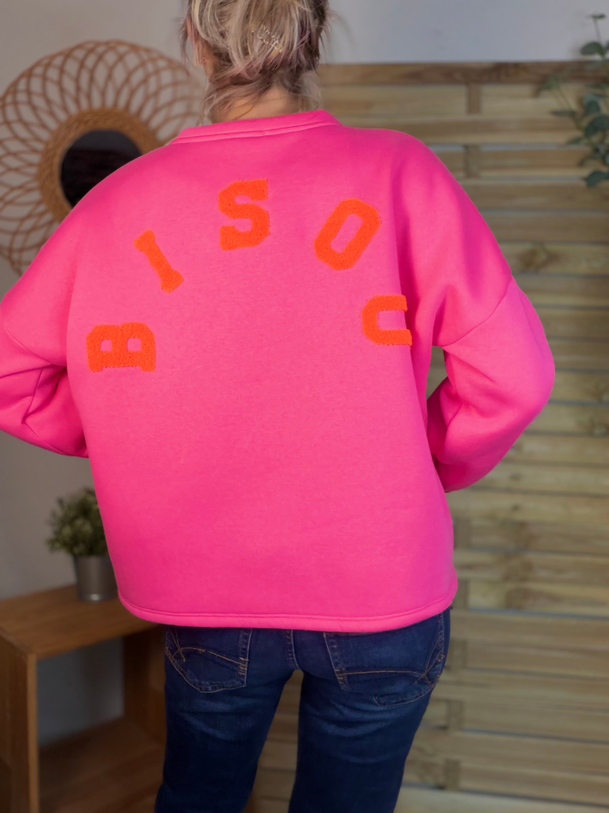 Sweat molleton oversized BISOU Rose Orange - MIKA