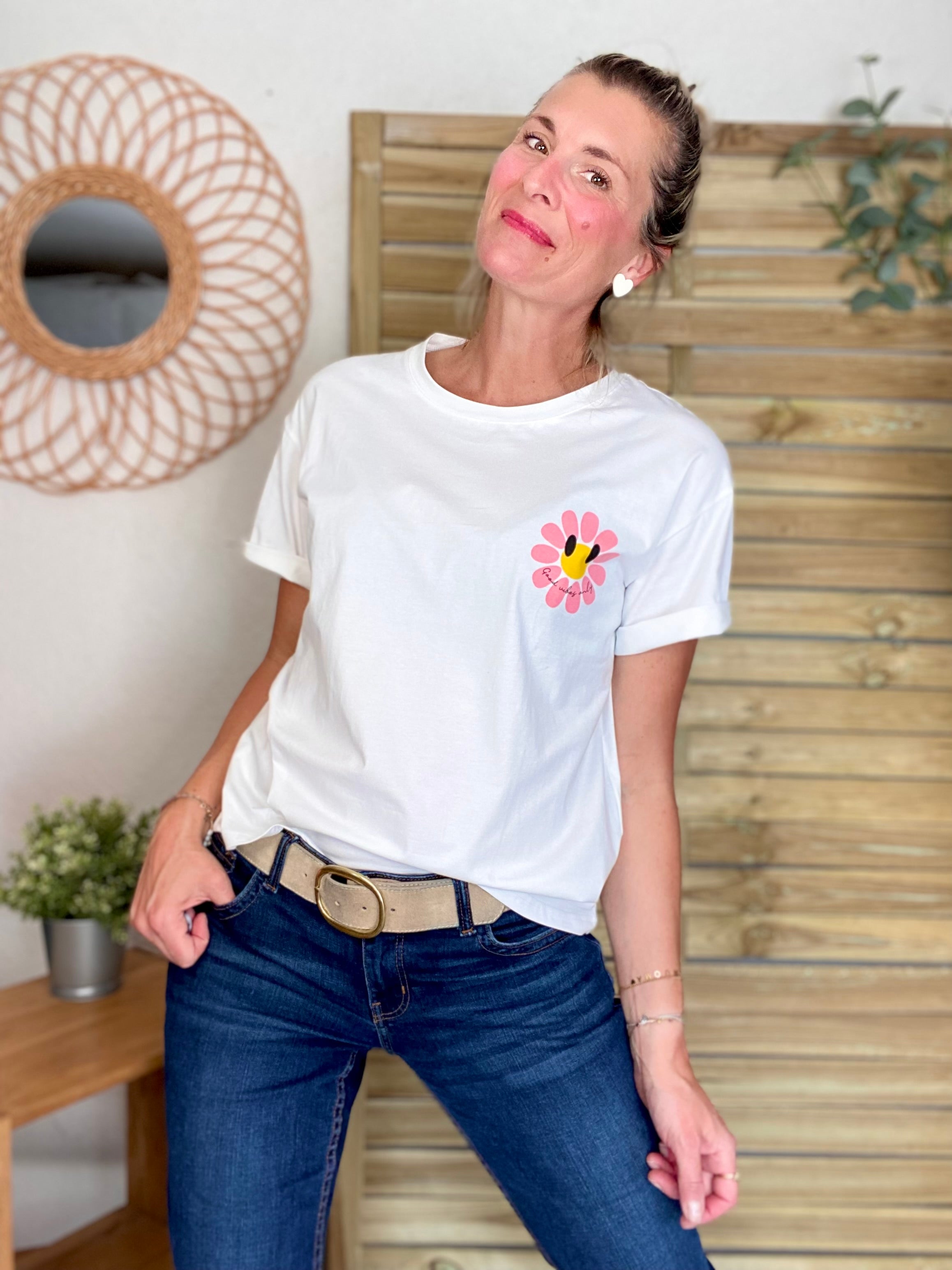 Tee shirt Good Vibes MARGUERITE 🌼 Blanc
