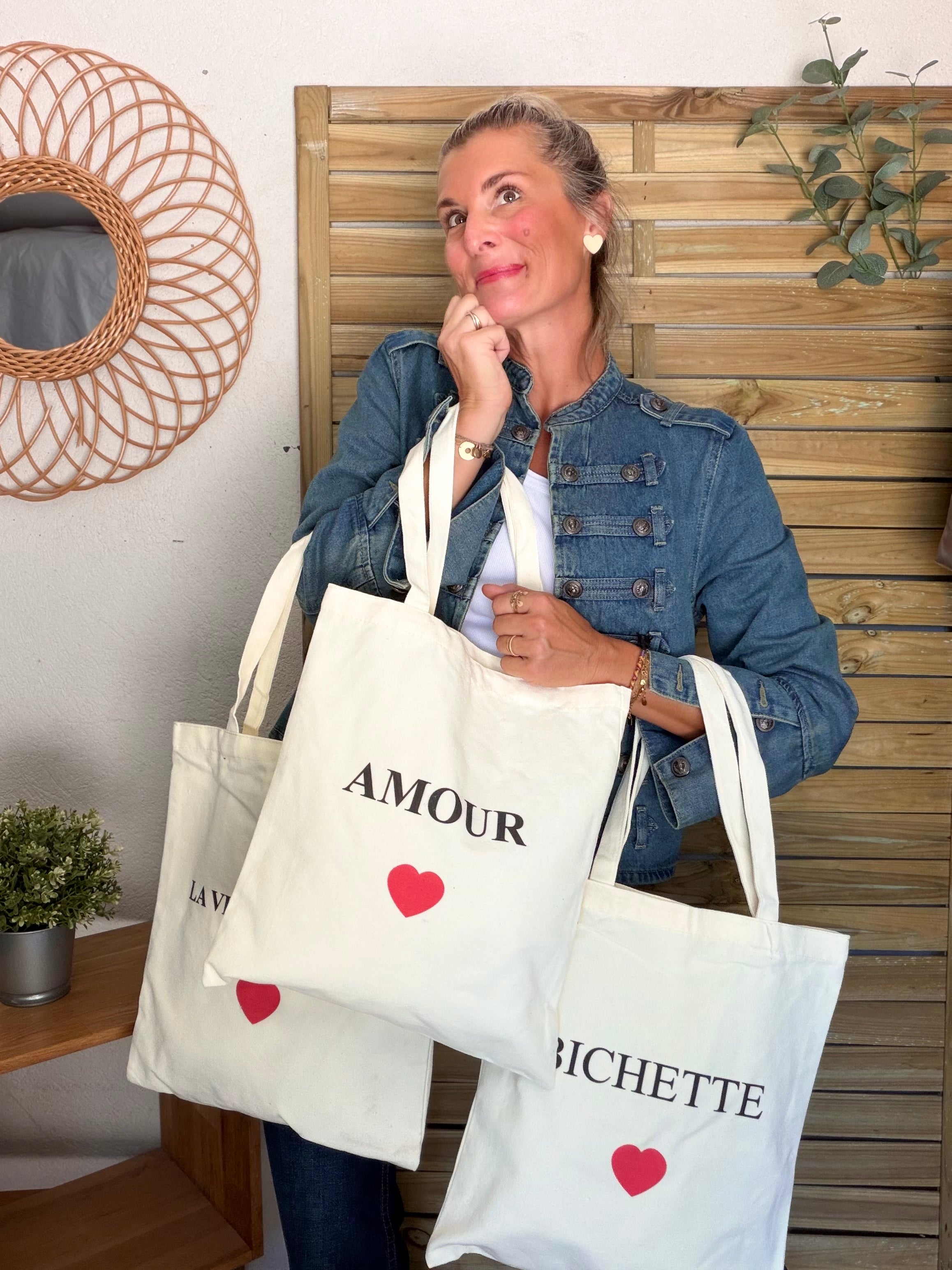 Tote bag LOLITA - AMOUR • BICHETTE • VIE EST BELLE