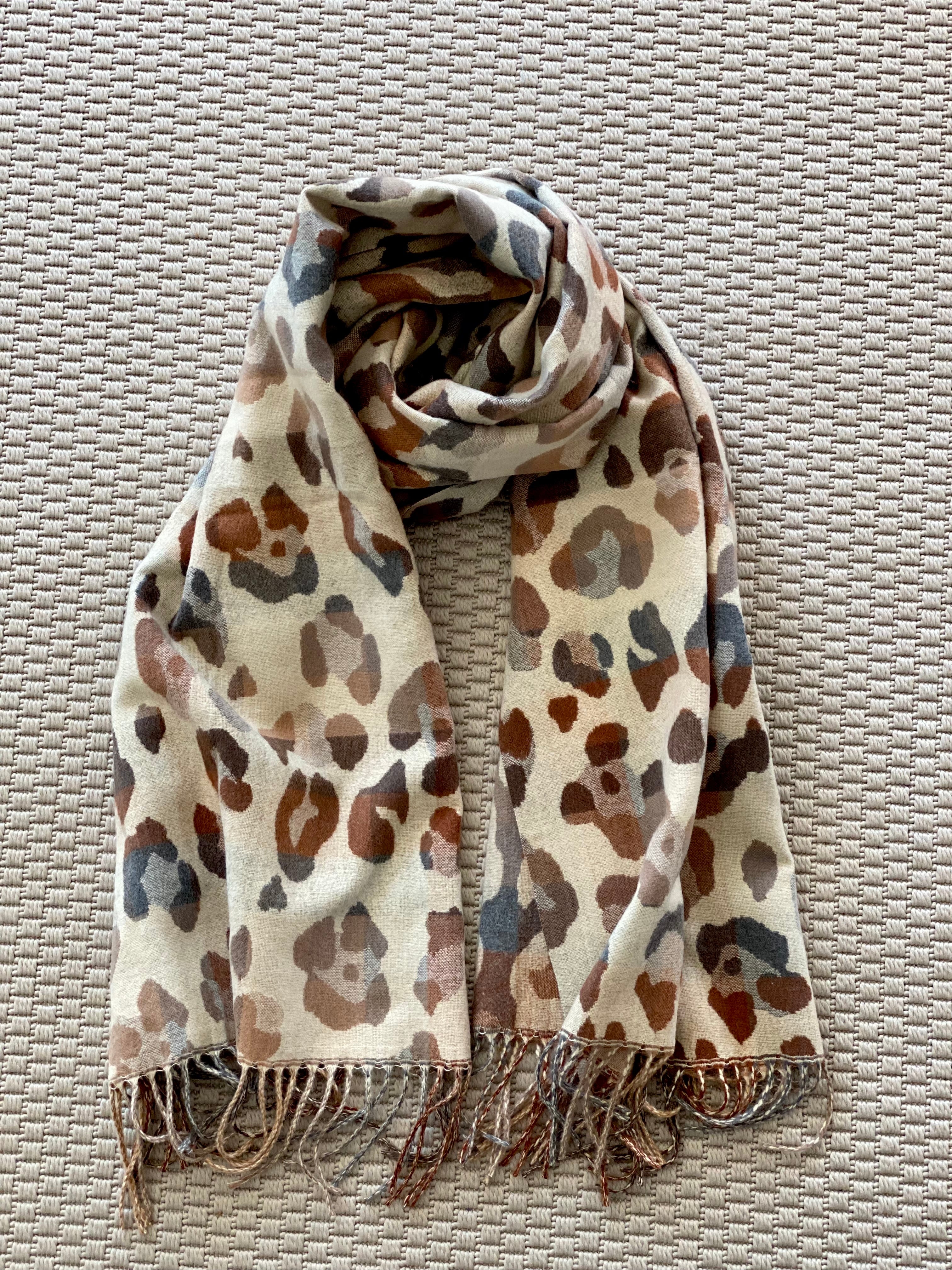 Écharpe douce AGNÈS Léo Beige 🐆