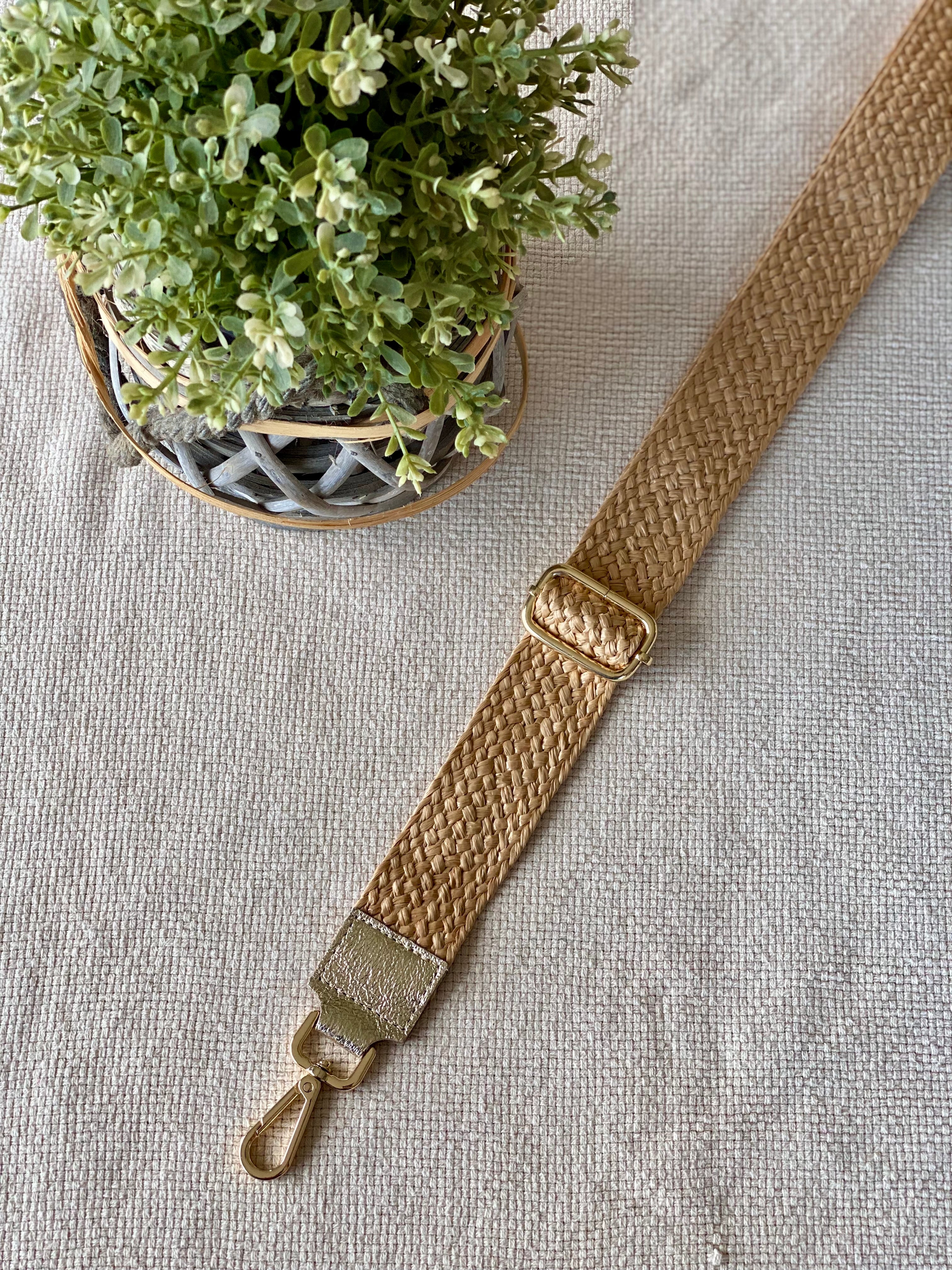 Sangle / Bandoulière pour sacs/ bananes - JENNY (effet paille)