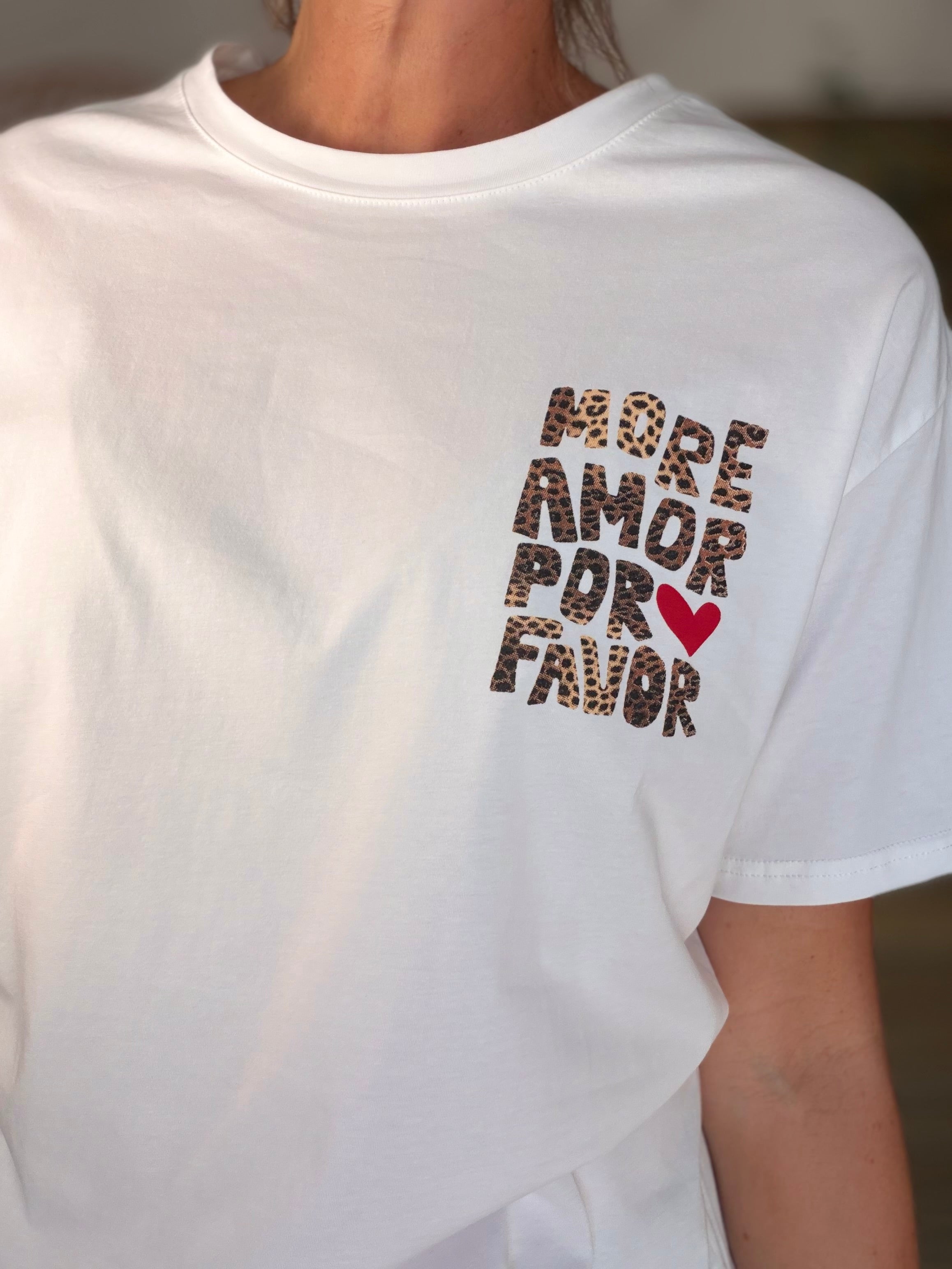 Tee shirt MORE AMOR POR FAVOR - RITA Blanc/Léo