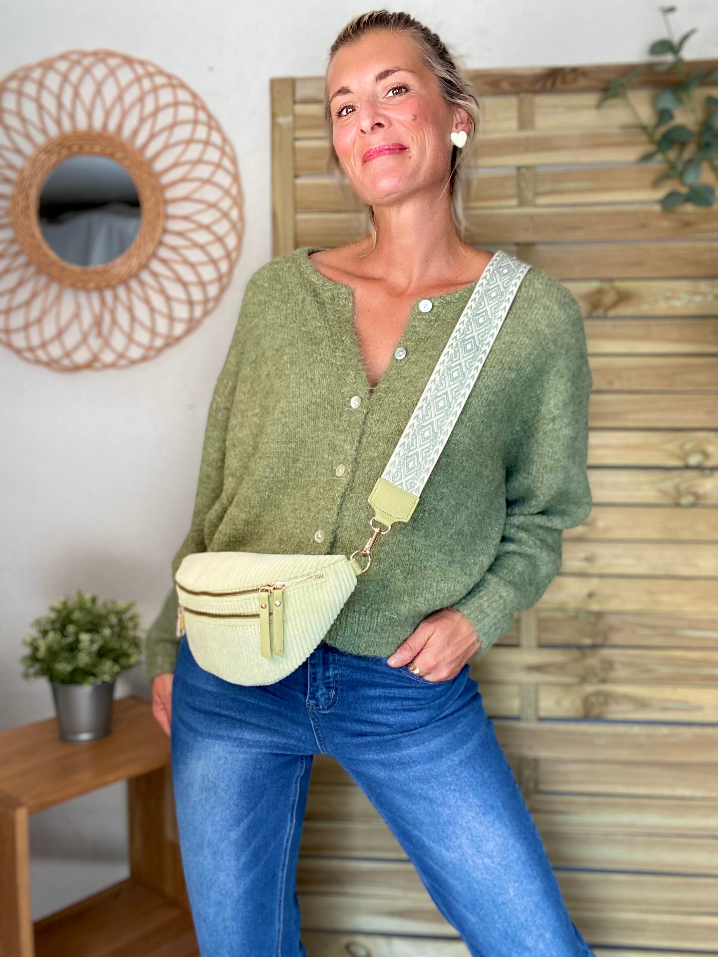 Gilet en maille MERYL - Olive
