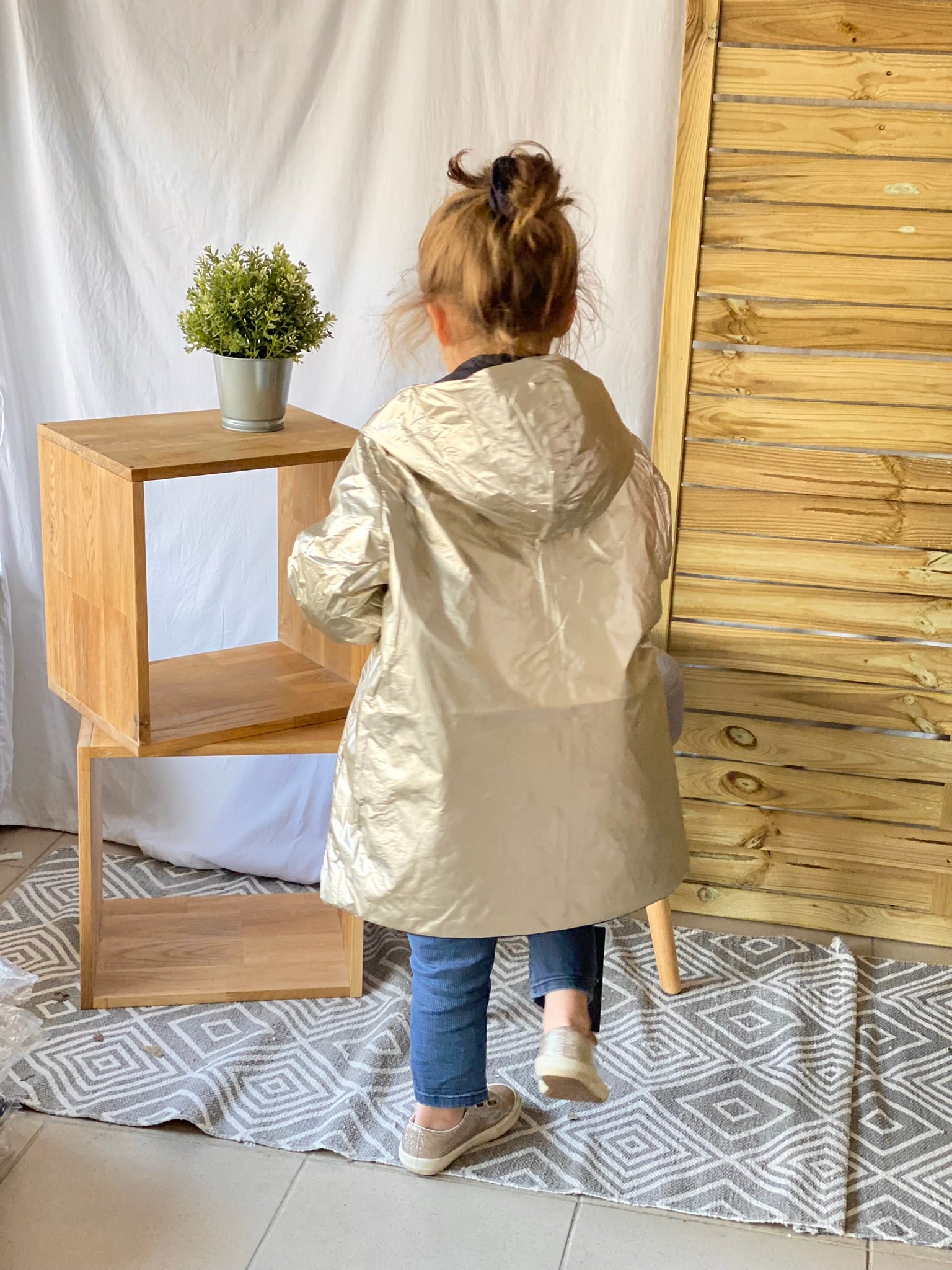 *** PROMO - Taille 10 ans (XXS) Imperméable réversible rembourré LOUISON KIDS enfant (mixte) - Marine / Doré