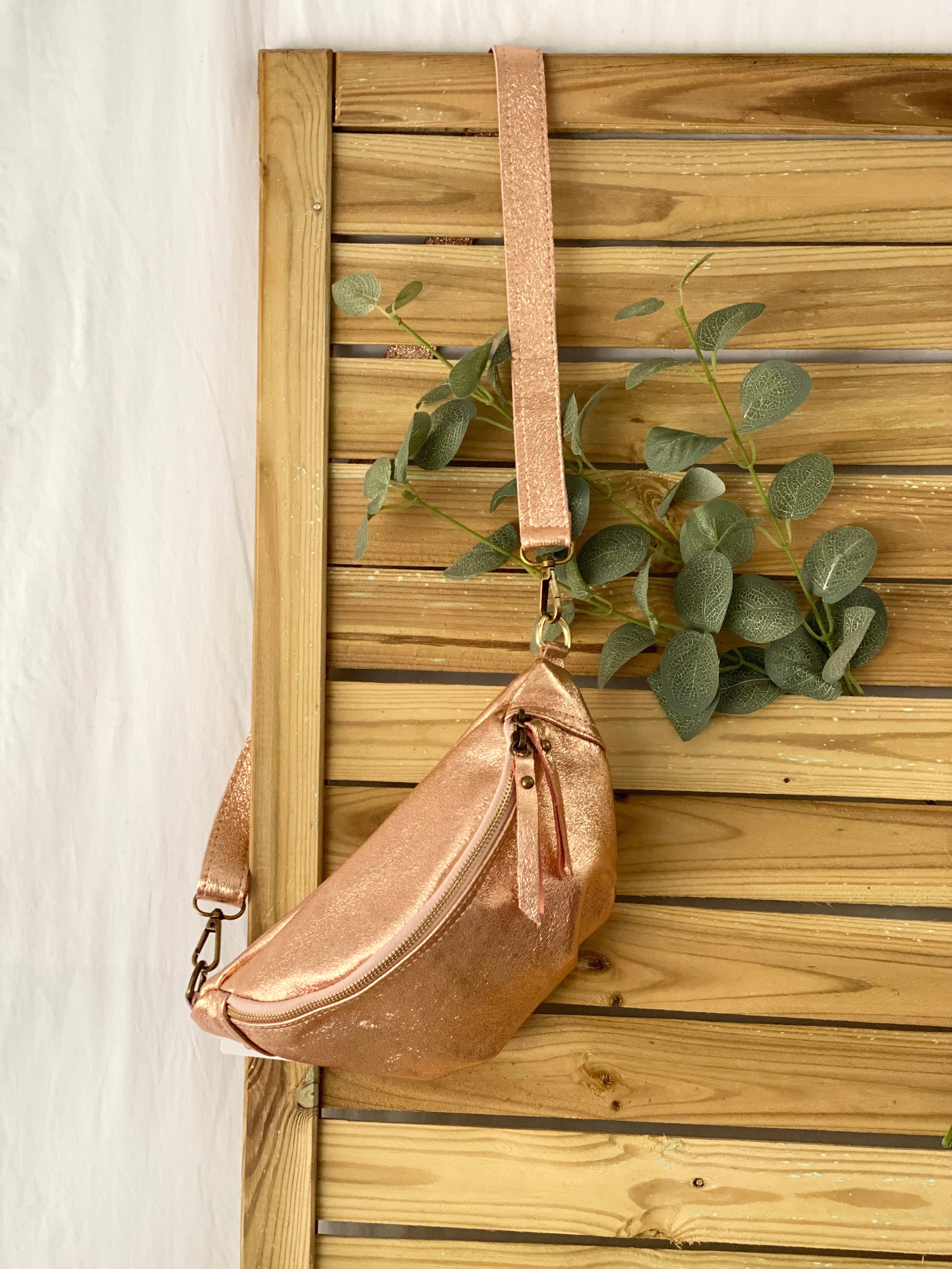 Sac banane en cuir - IRISS - Cuivre rosé