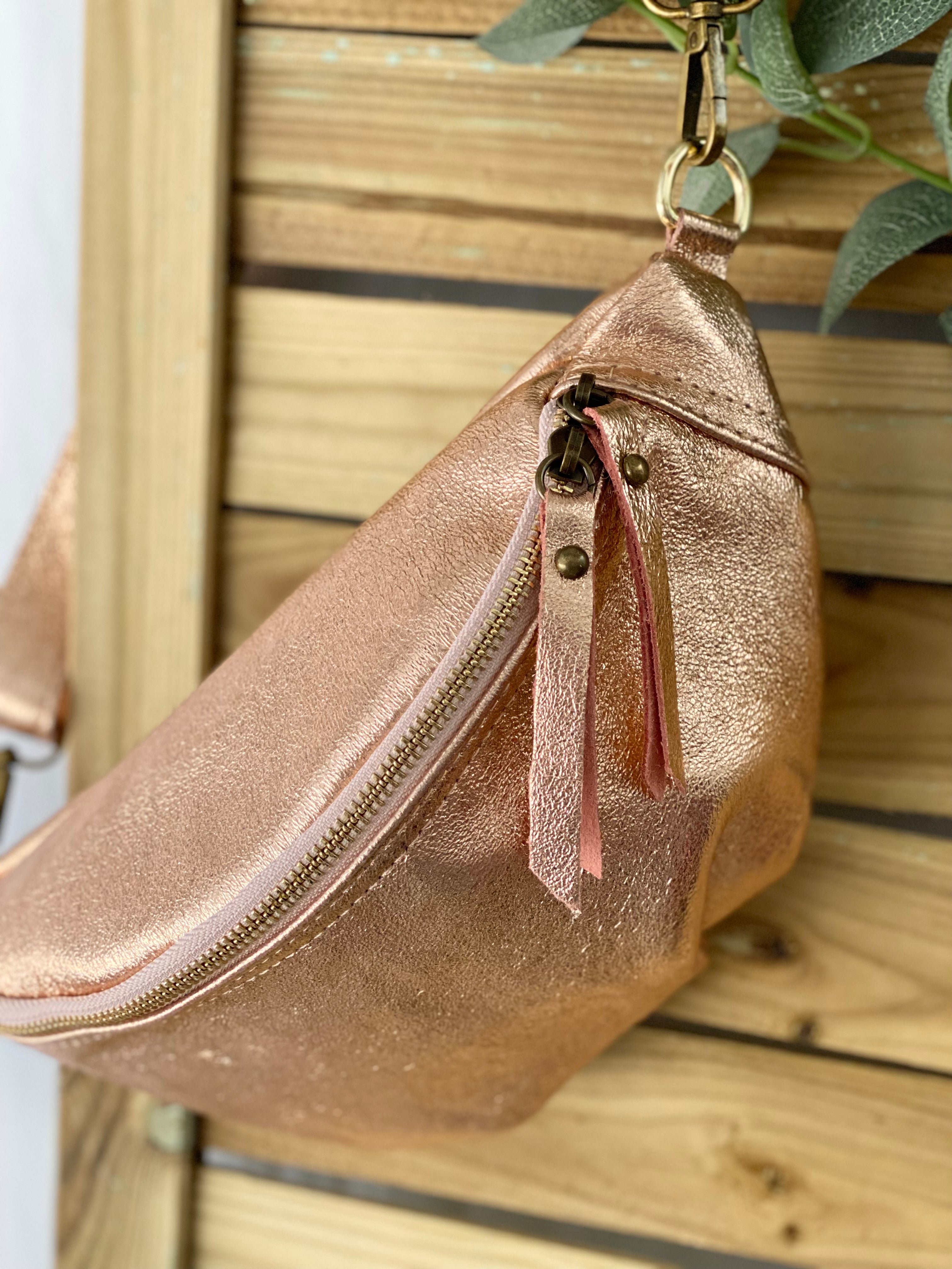 Sac banane en cuir - IRISS - Cuivre rosé