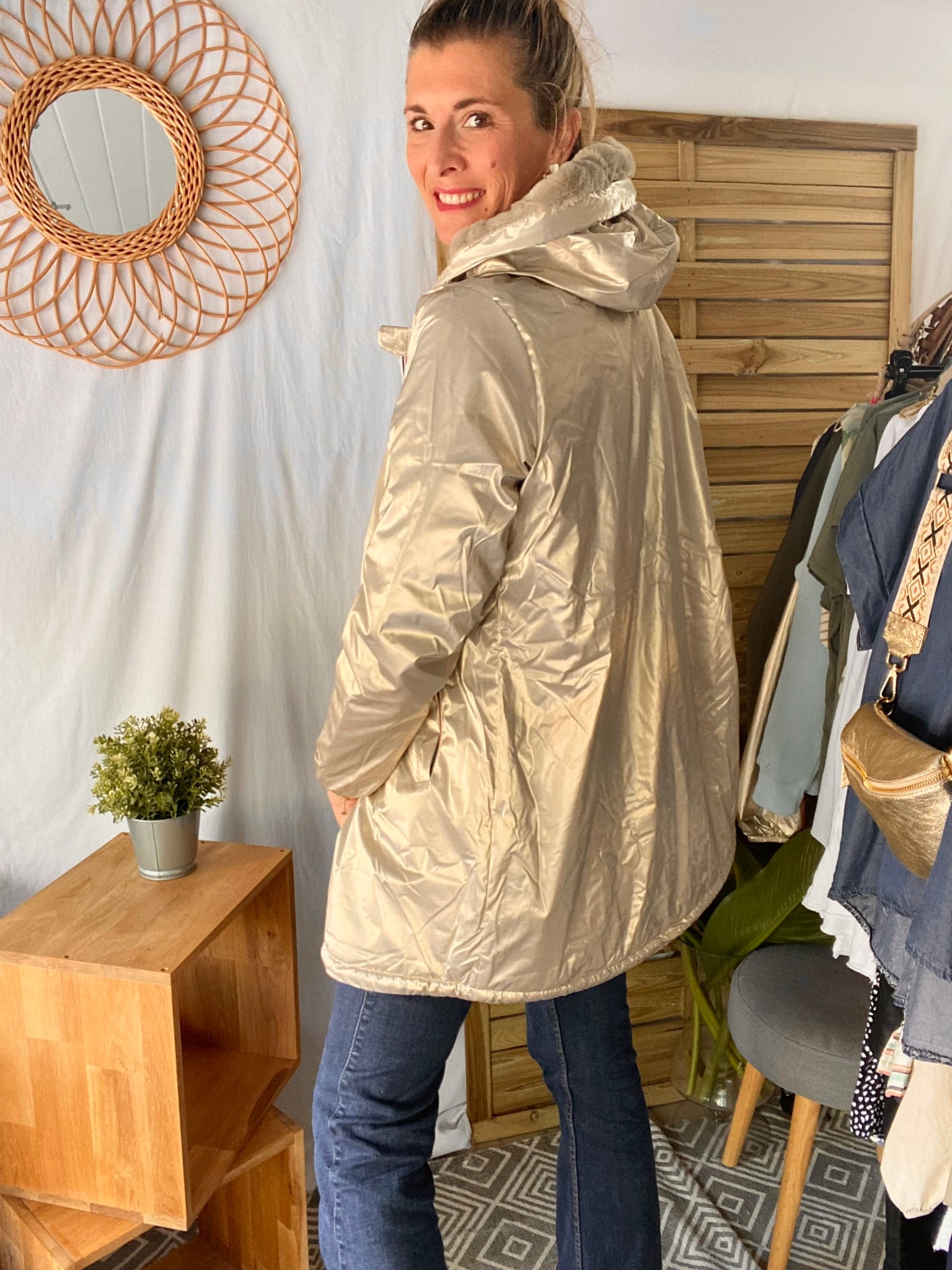 Parka Imperm able LOUISE LONG fourr Dor Laura Jo