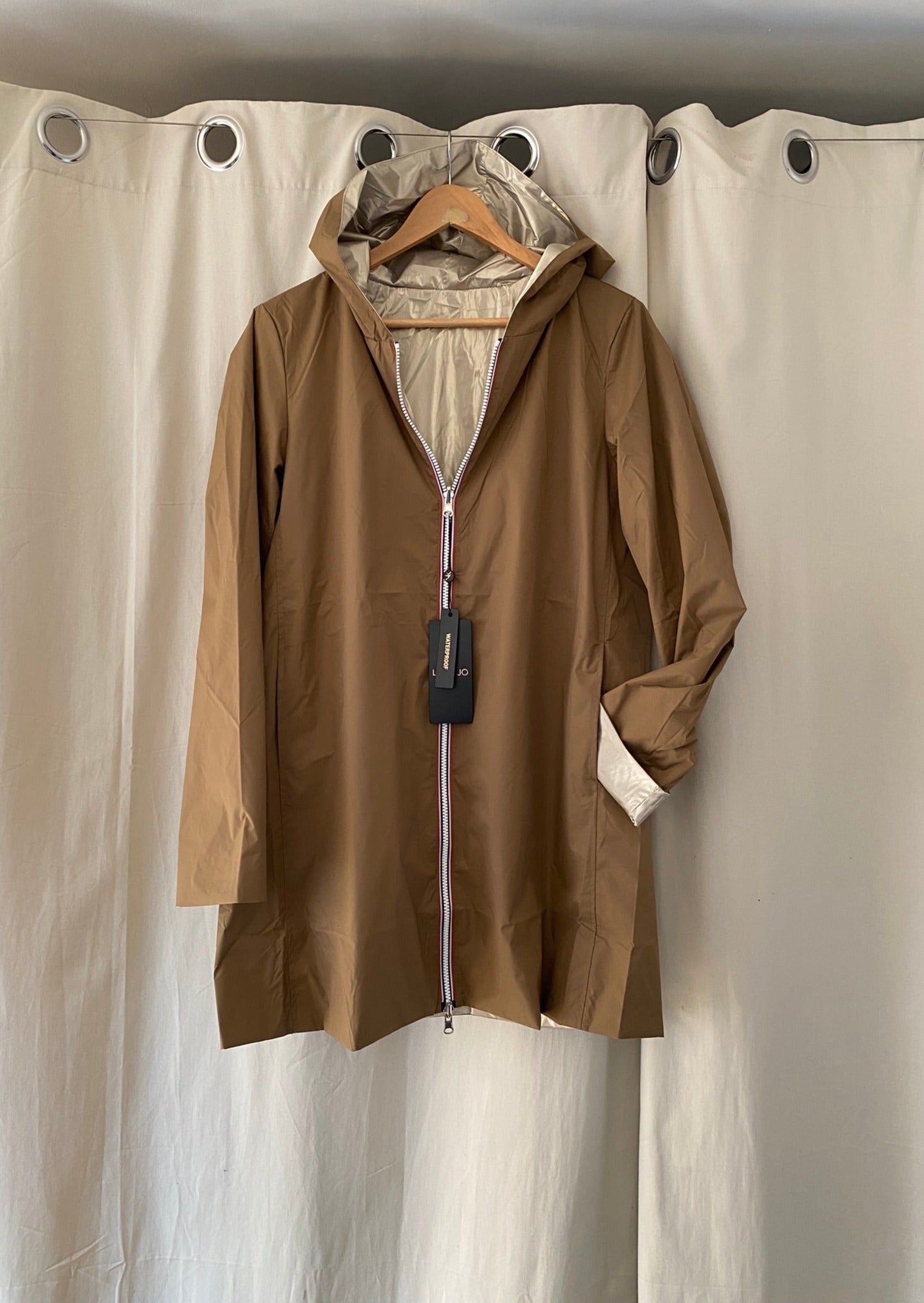 *** PROMO - Taille XL - Imperméable réversible léger GARANCE LONG - Camel/Doré - Laura Jo