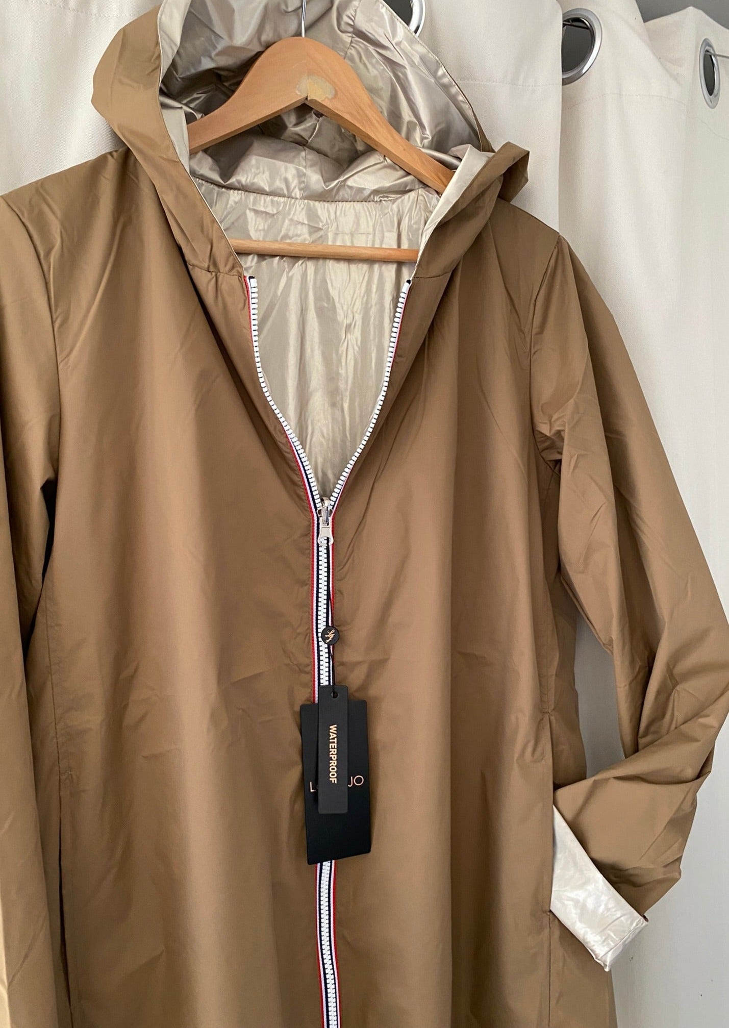 *** PROMO - Taille XL - Imperméable réversible léger GARANCE LONG - Camel/Doré - Laura Jo