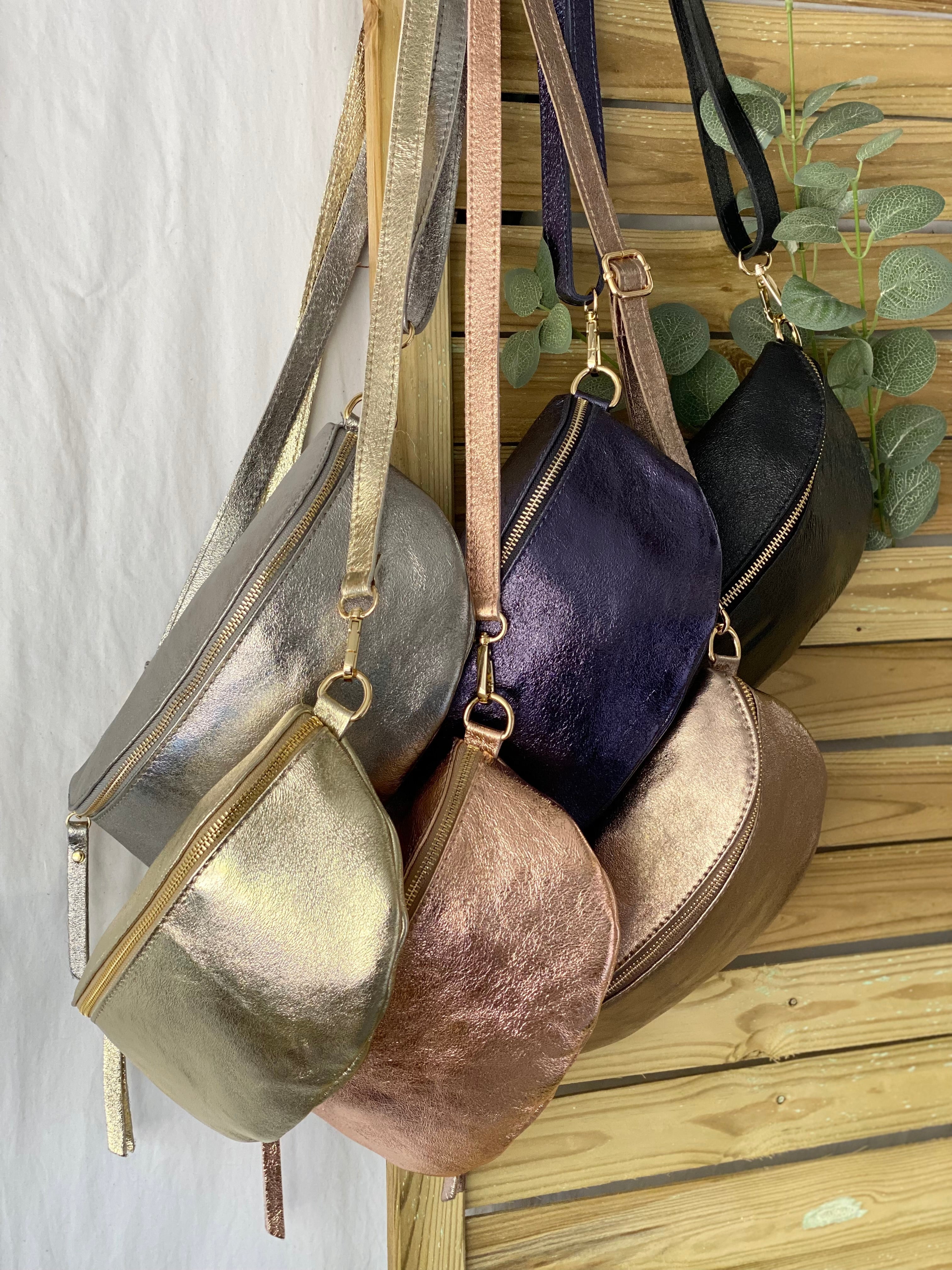 Sac banane L en cuir iris 28cm JOYCE Noire 6 coloris Les