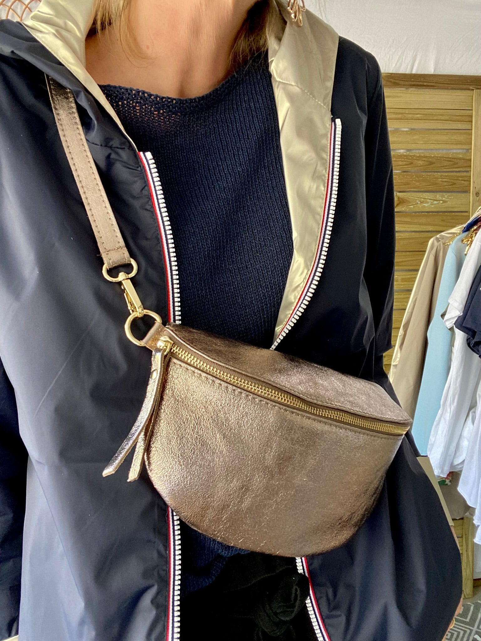 Sac banane L en cuir iris 28cm JOYCE Bronze 6 coloris Les