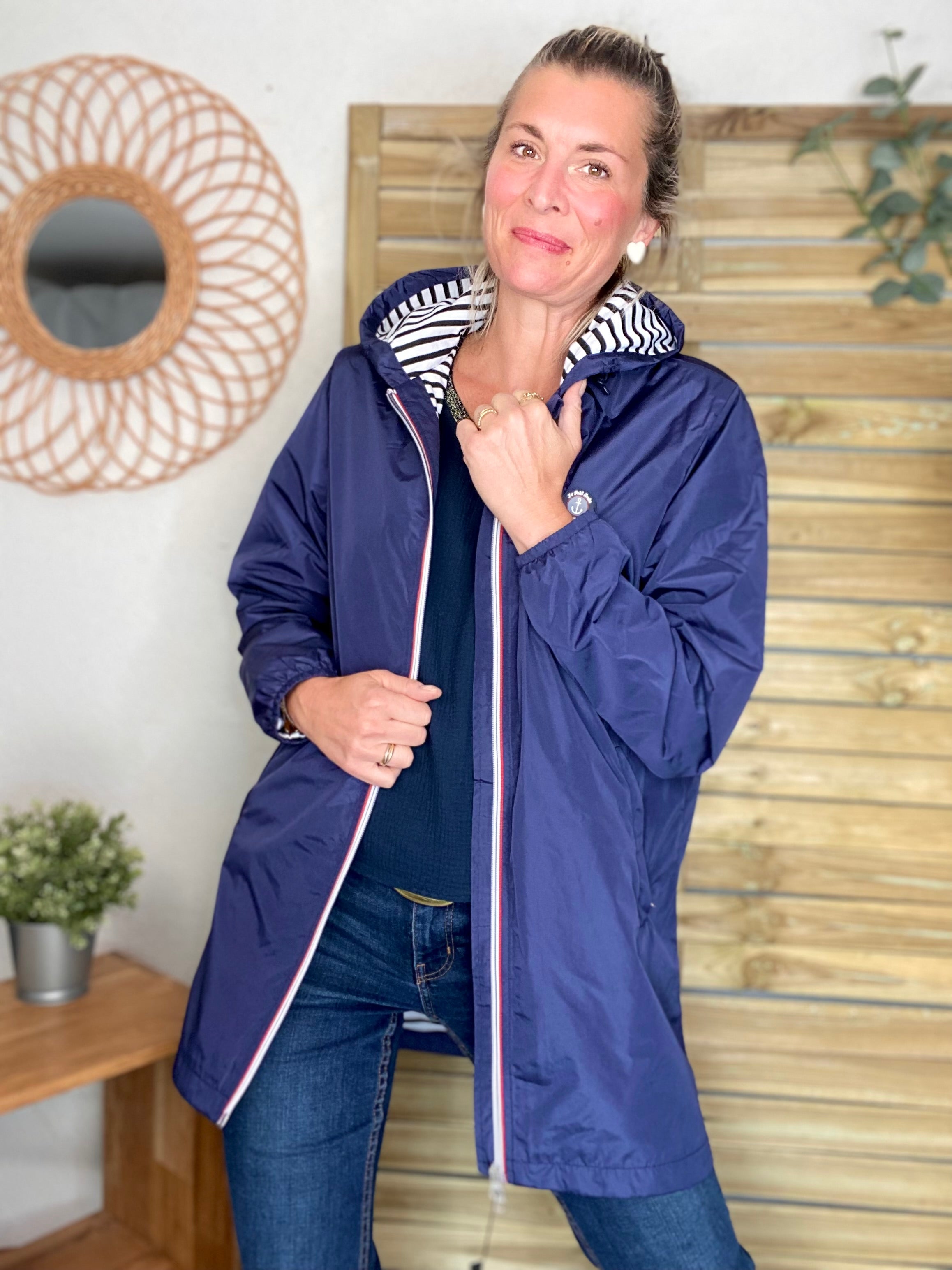 Imperméable doublé mixte CÉLESTE - LE PETIT BRETON - Bleu Marine