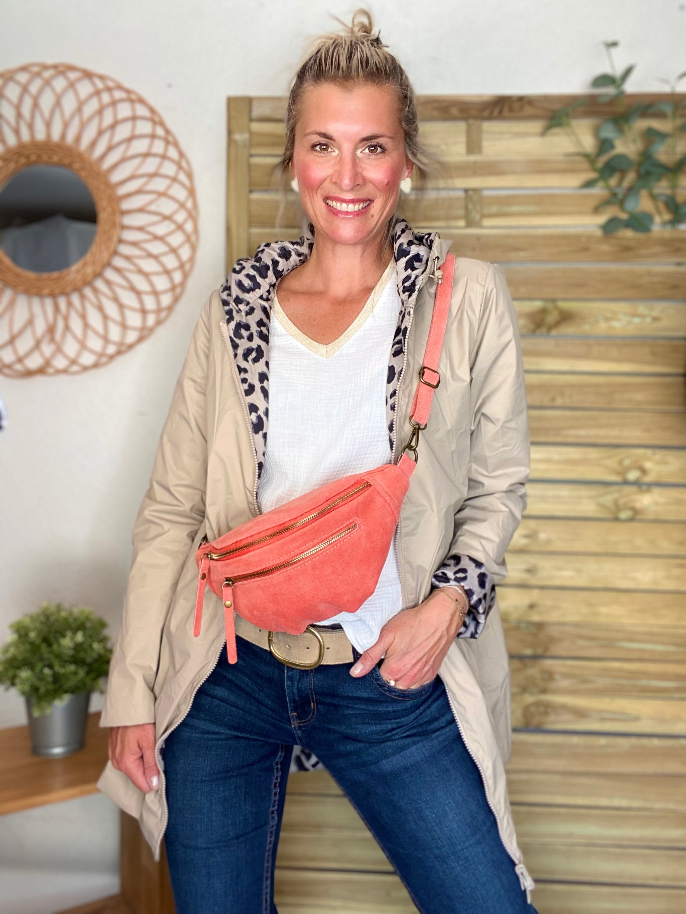 Imperméable réversible rembourré LOUISON LONG - Beige / Léo - LAURA JO