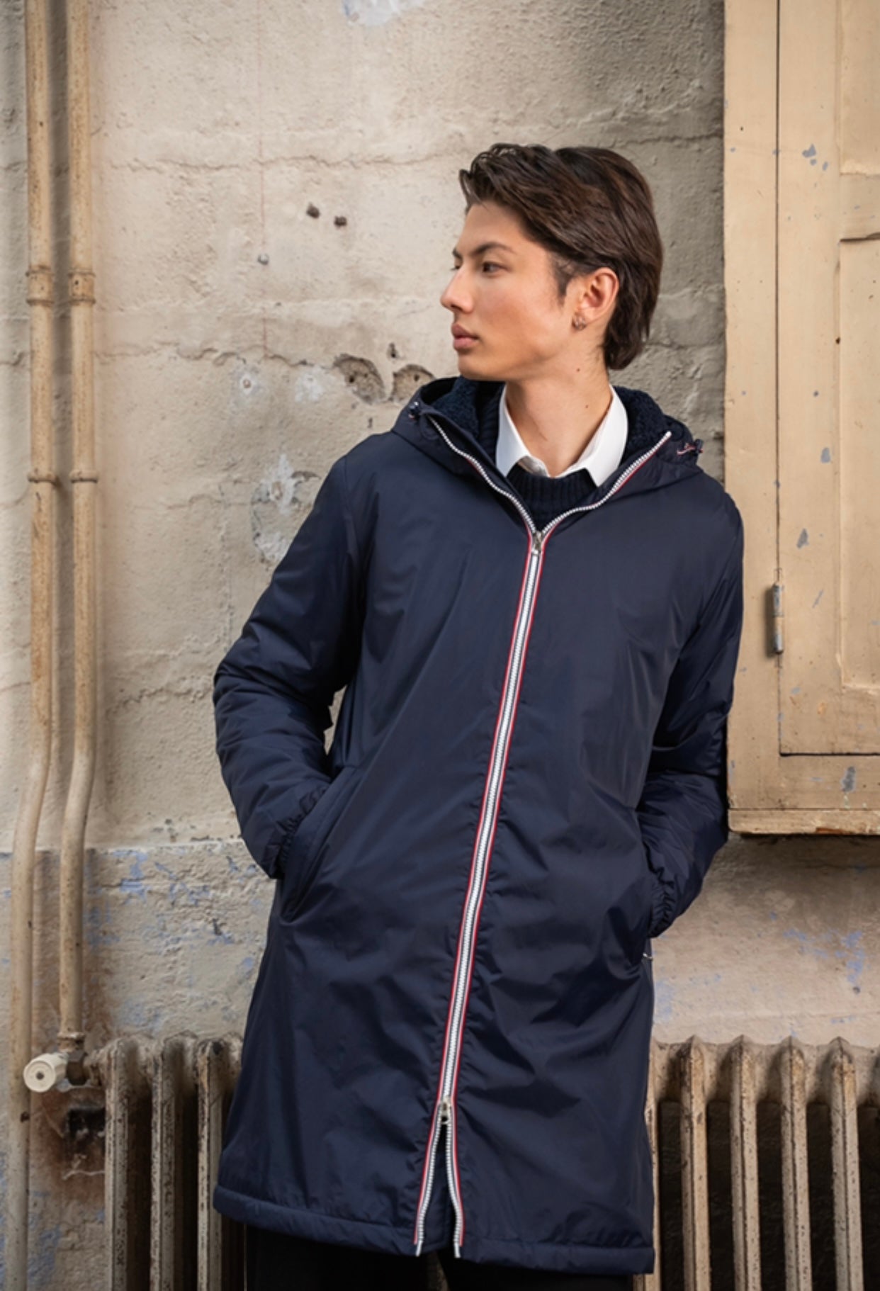 Parka Imperméable Homme LOUIS* LONG fausse fourrure - Bleu marine - Laura Jo