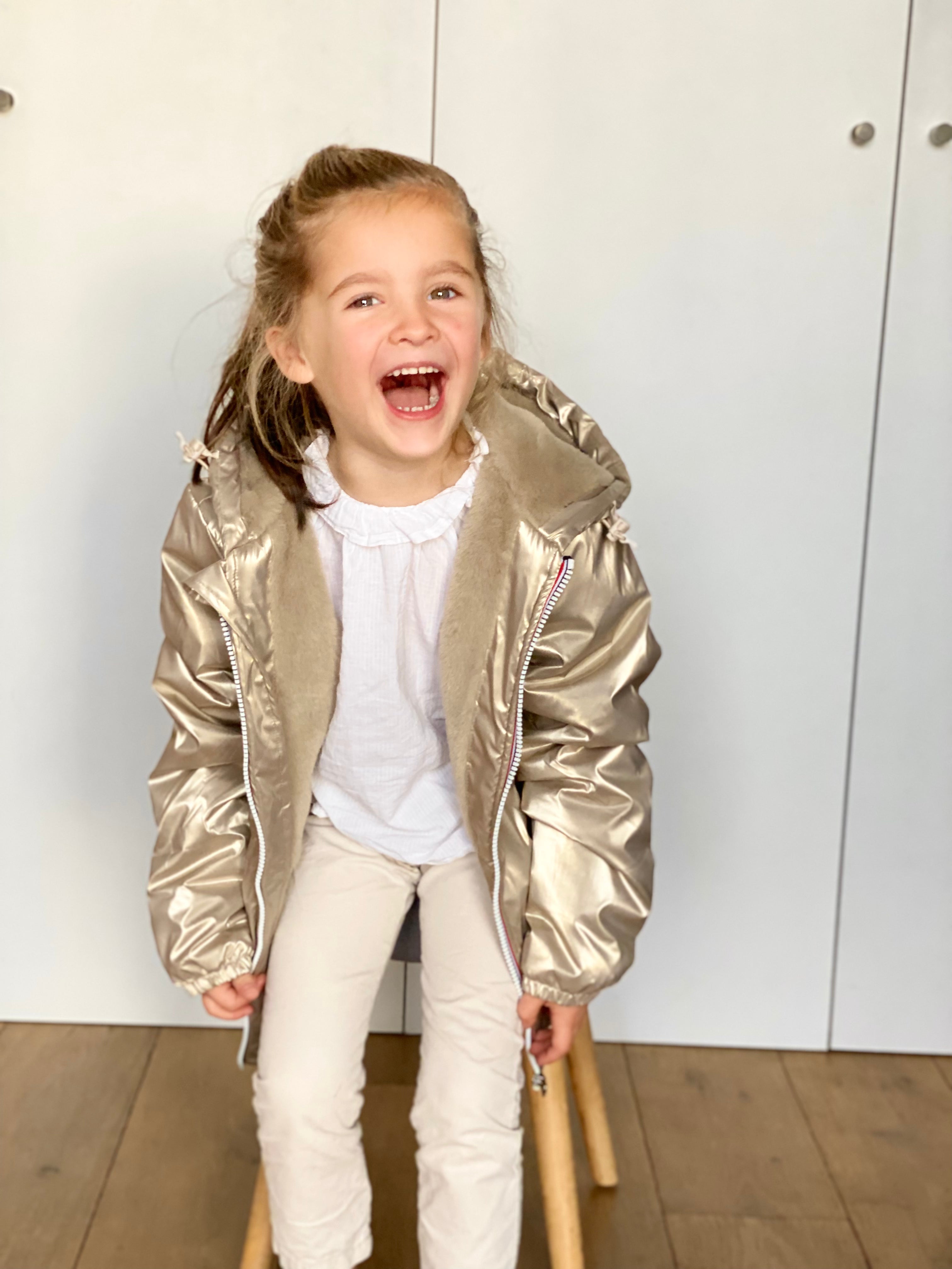 Parka Imperméable mixte LOUIS.E KIDS fourré - Doré - LAURA JO