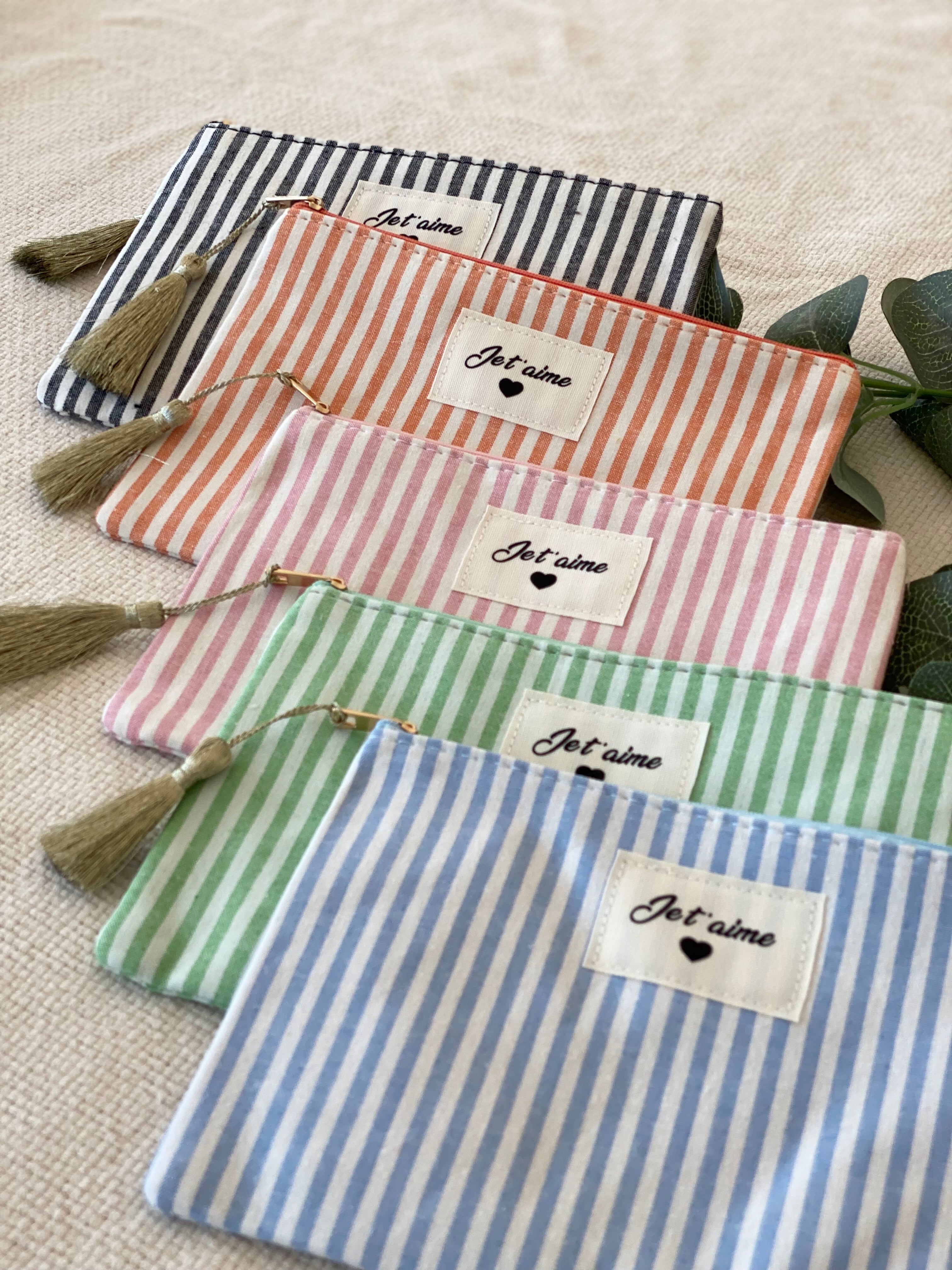 Pochette XL rayée «Je t’aime» - SARAH