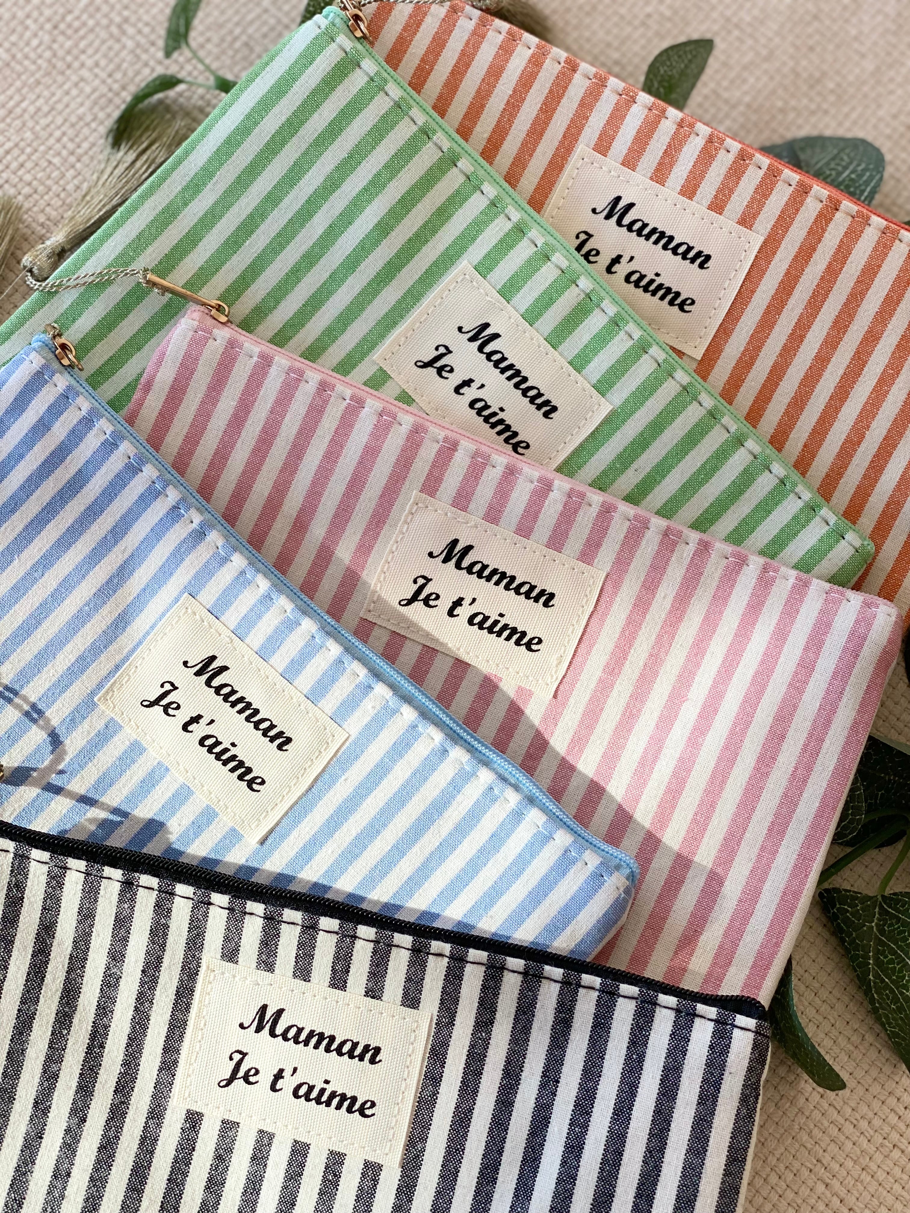 Pochette XL rayée «Maman je t’aime» - SARAH