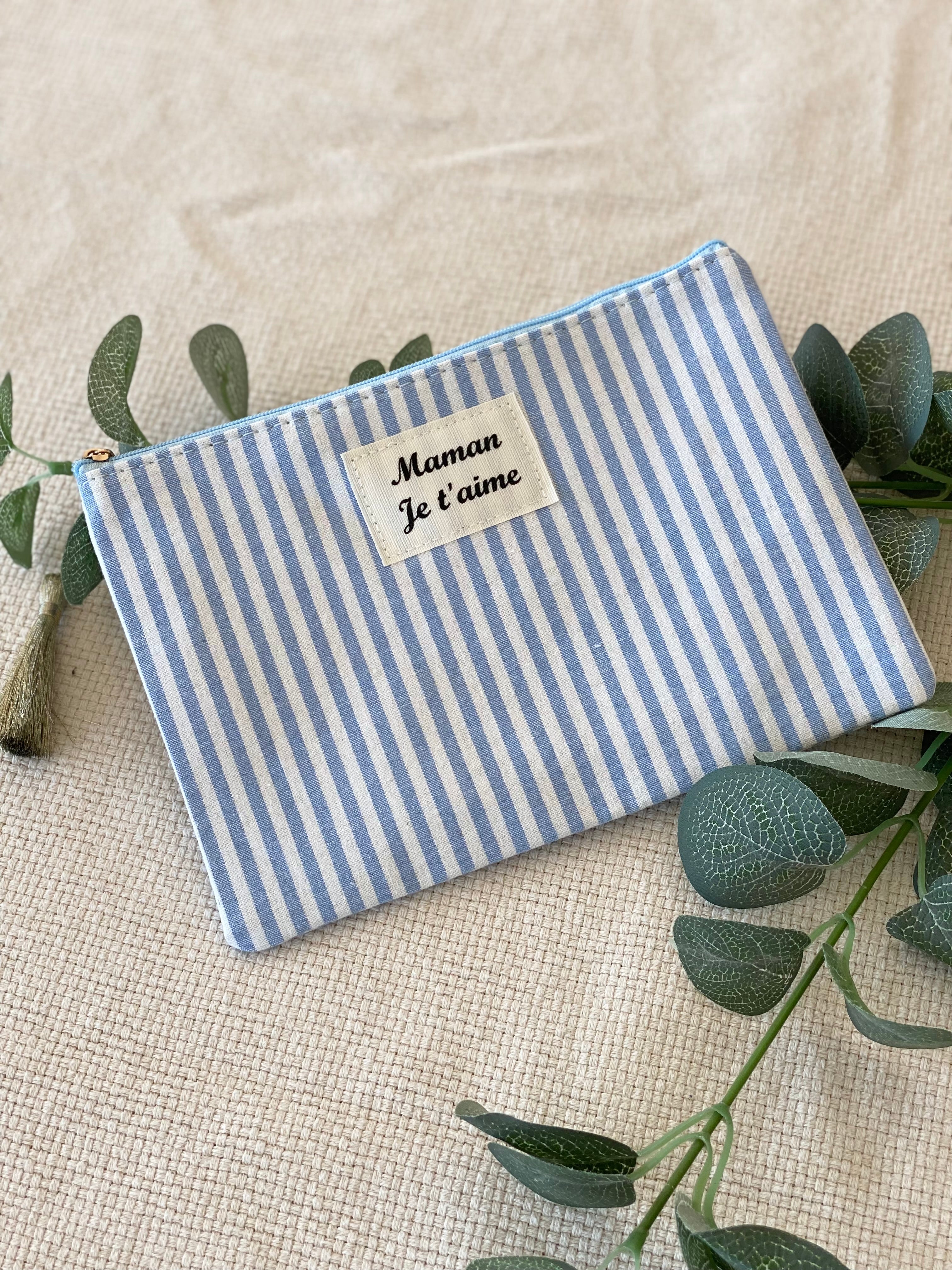 Pochette XL rayée «Maman je t’aime» - SARAH
