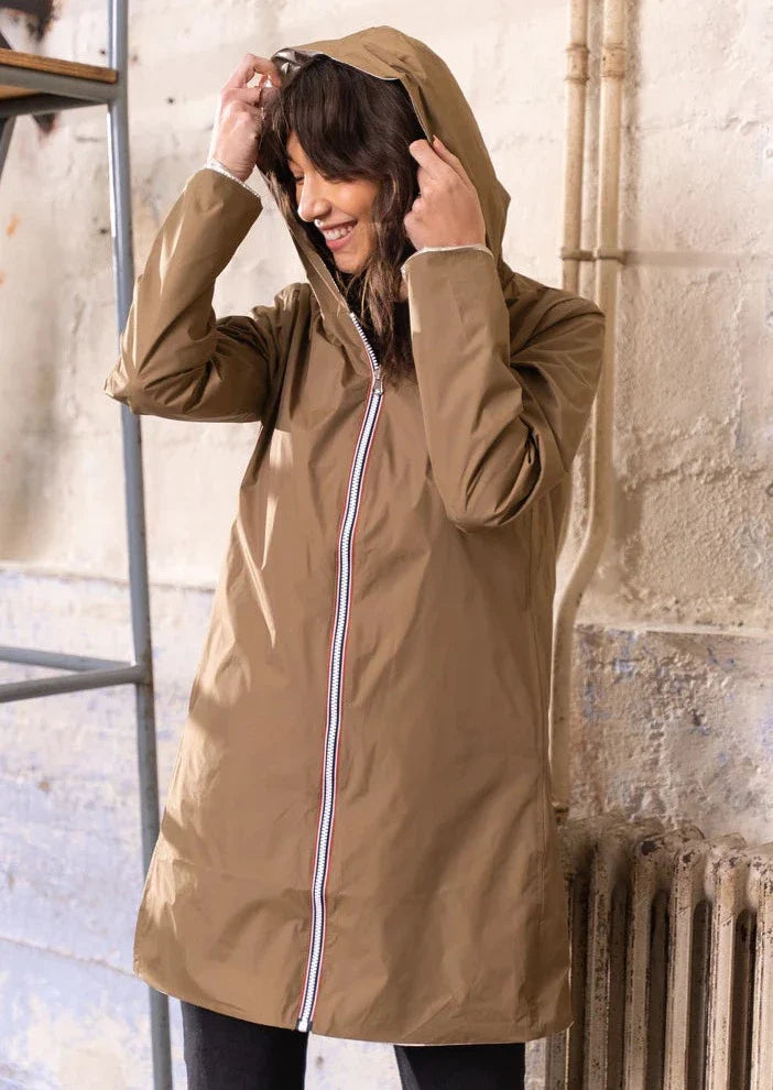 *** PROMO - Taille XL - Imperméable réversible léger GARANCE LONG - Camel/Doré - Laura Jo