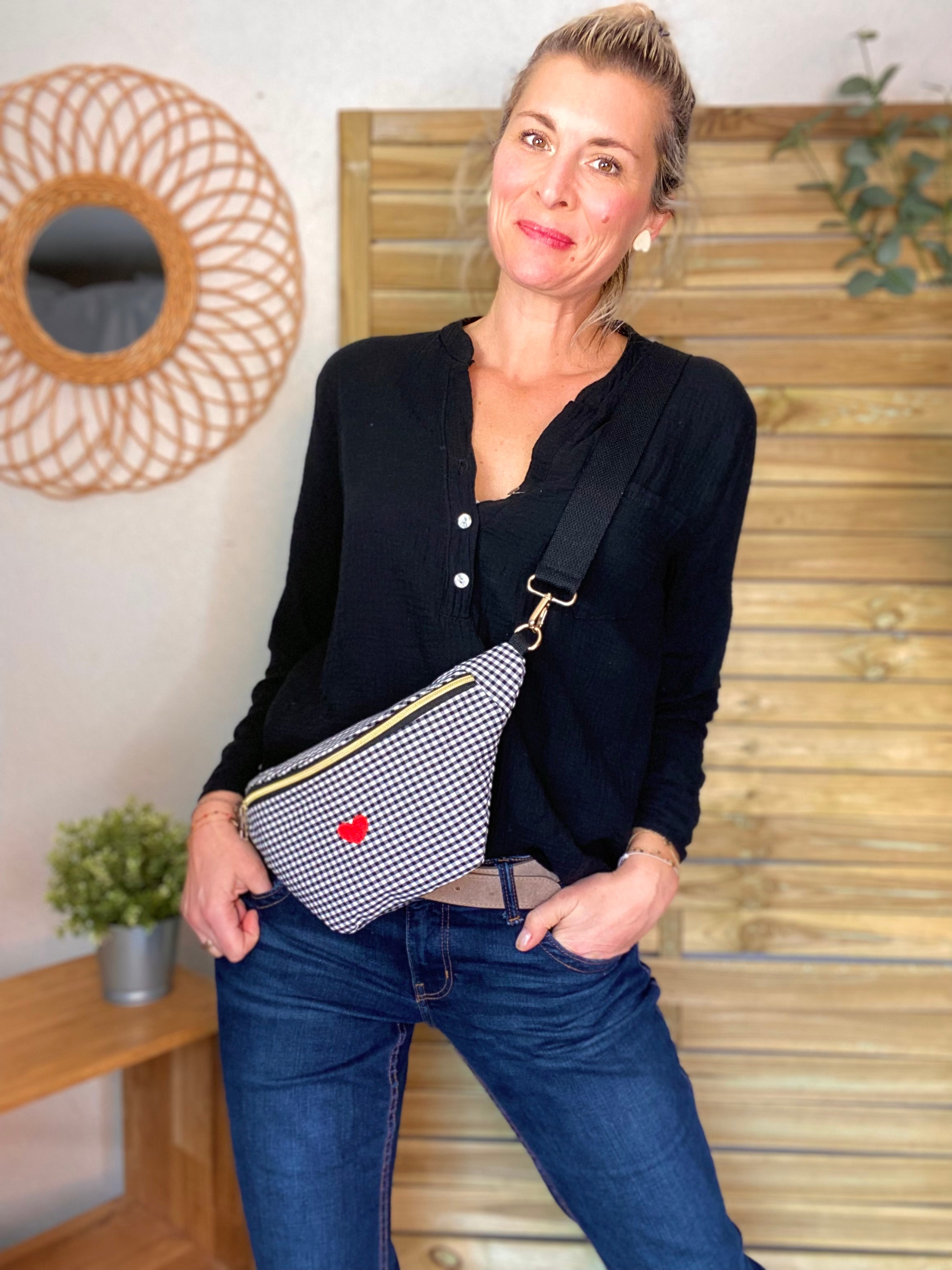 Sac banane Ciao Boum ELONY - Vichy noir 