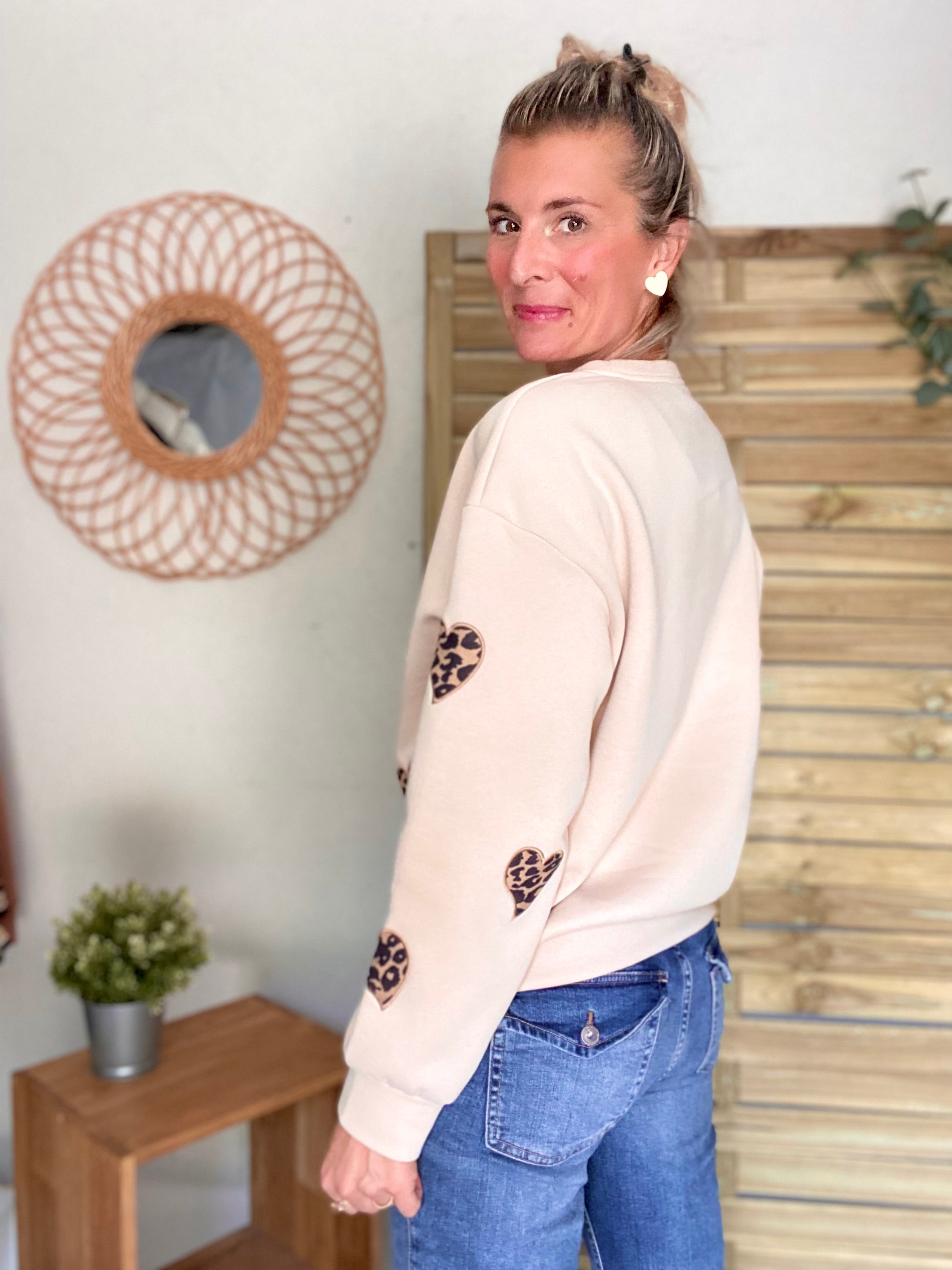 Sweat oversize Coeurs Léo VALENTIN