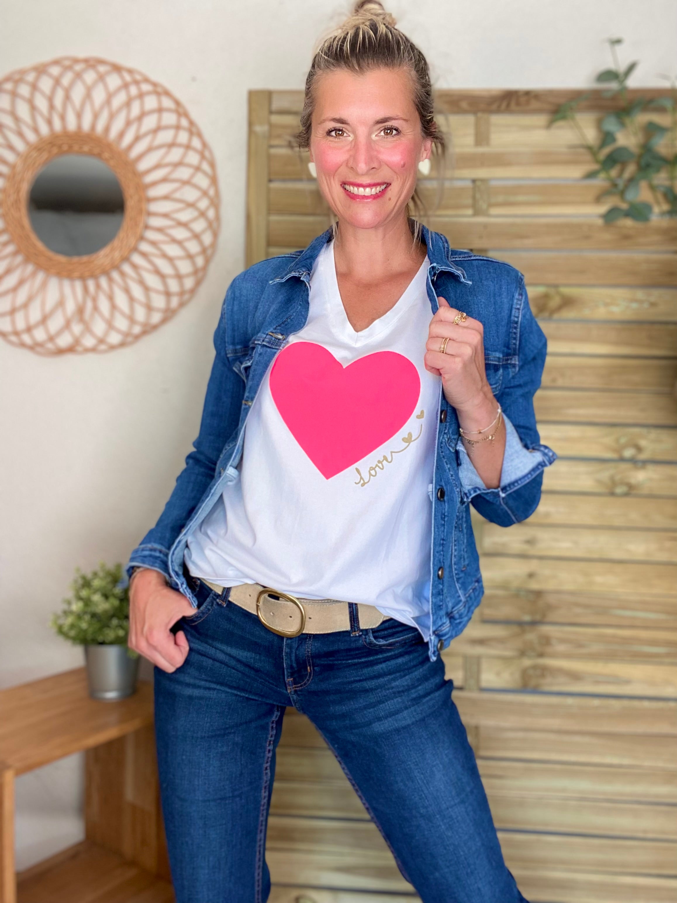 Tee shirt coeur fluo Love DAKOTA