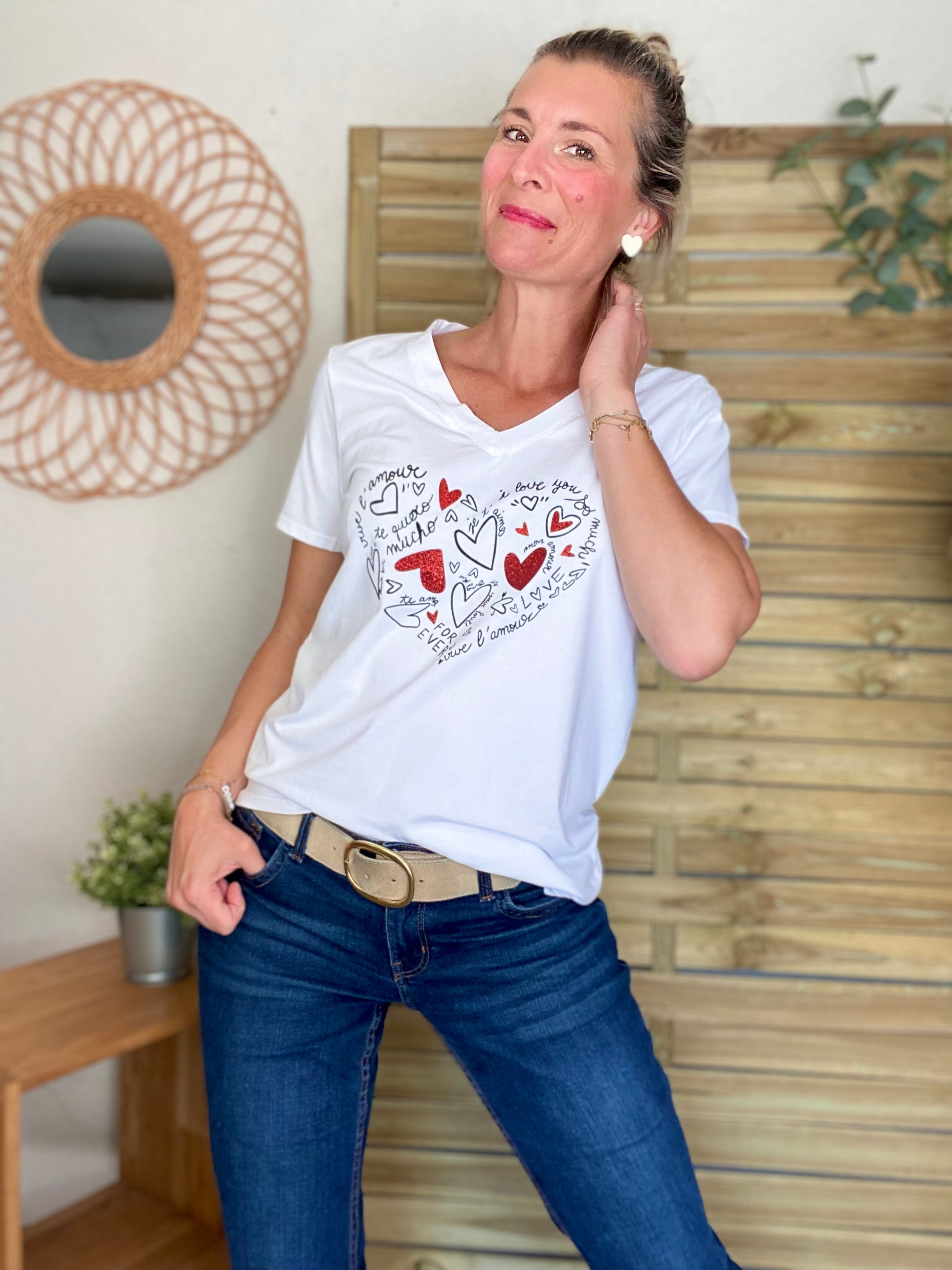 Tee shirt paillettes Te quiero  PIPPA