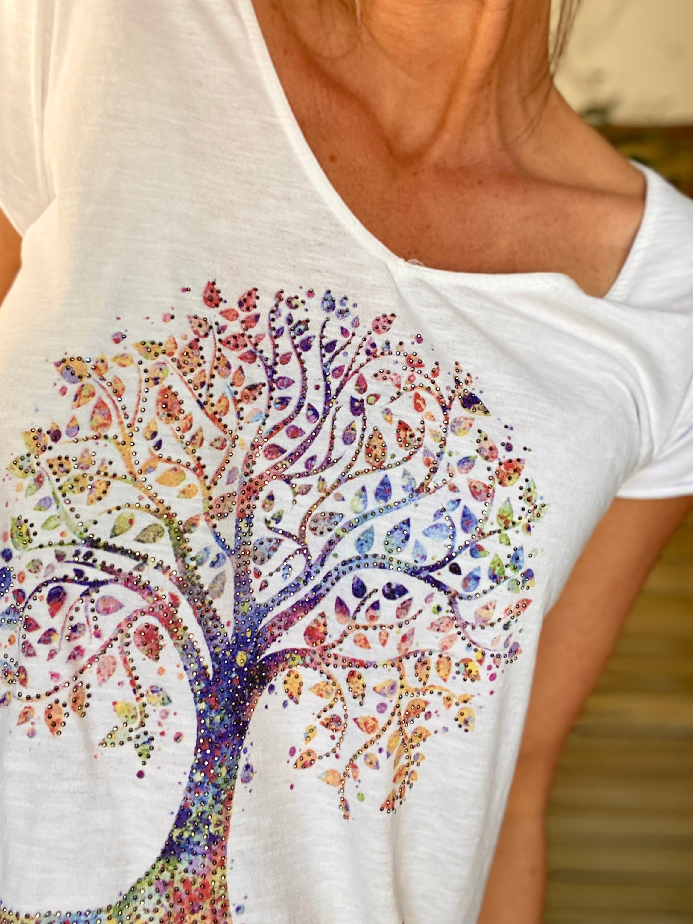 Tee shirt strass Arbre de vie BAYA