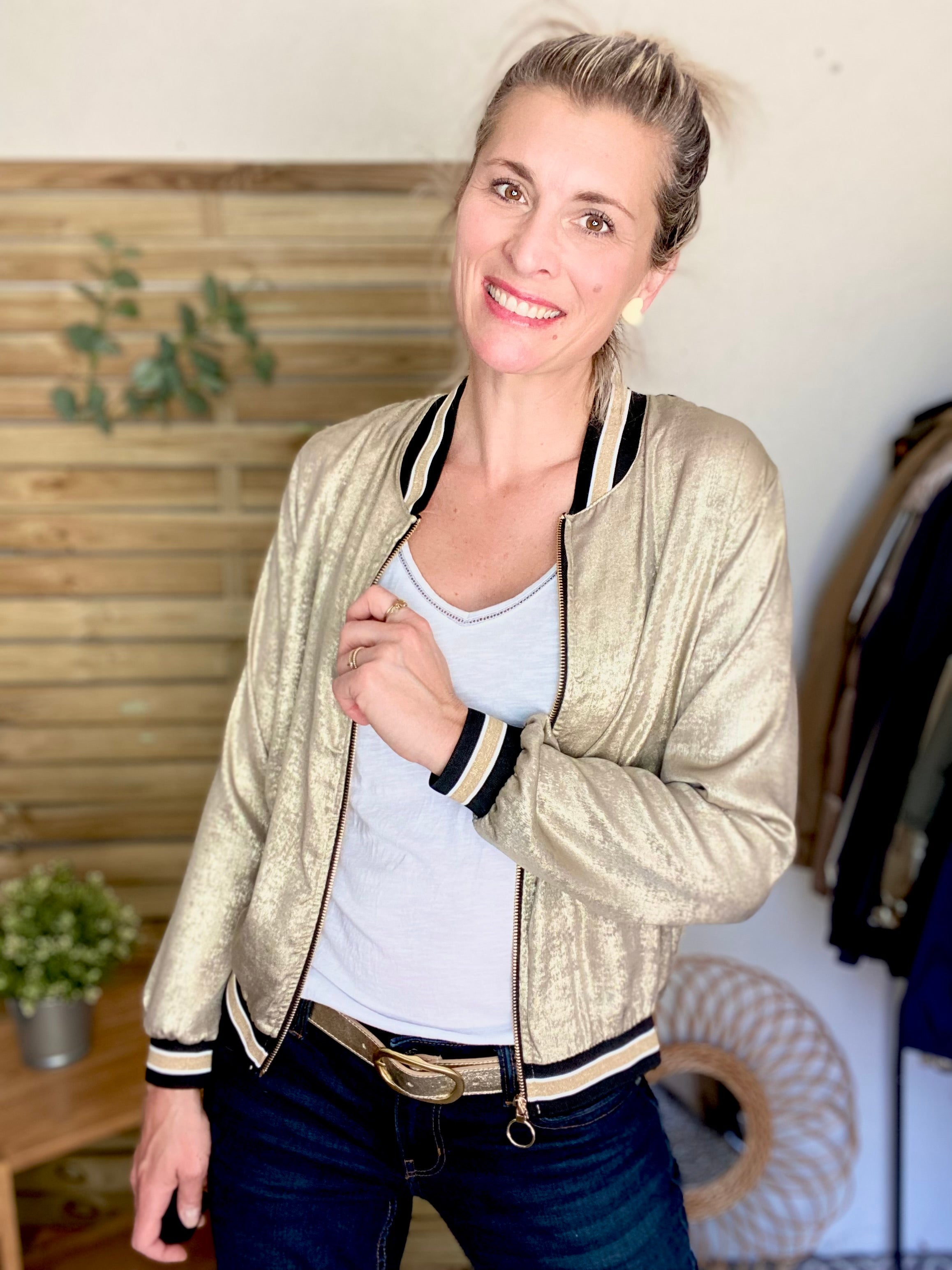 Veste bombers léger EMILY - Doré foncé 